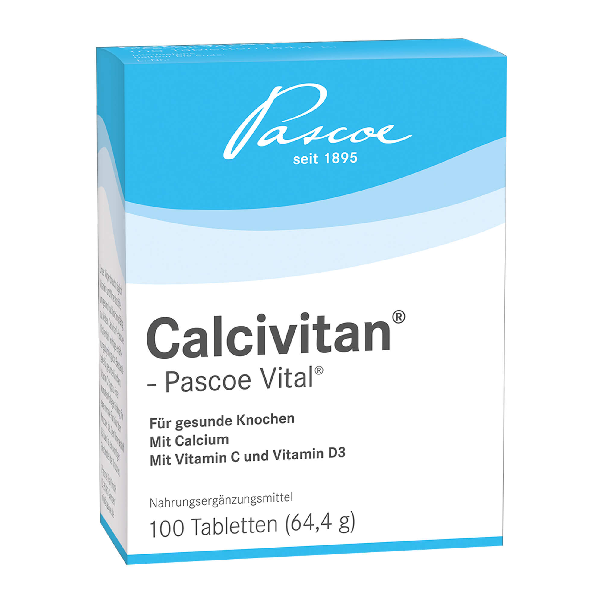Nahrungsergänzungsmittel mit mit Calcium und den Vitaminen C und D3.