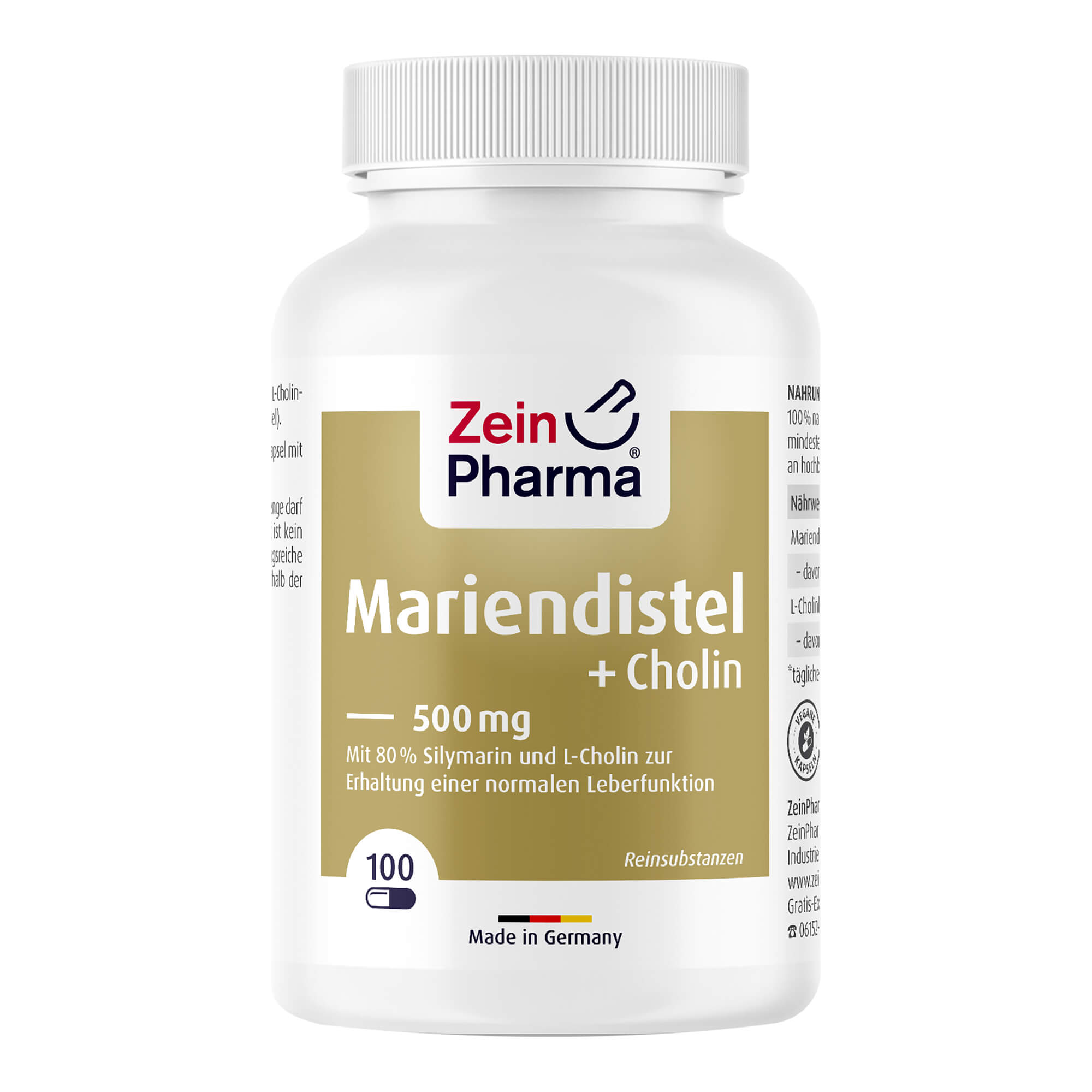 Mariendistel-Extrakt mit 80% Silymarin und dem Zusatz an natürlichem L-Cholin.