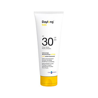 Liposomale Sonnenschutz-Lotion speziell für Kinder mit dem Hauttyp 2-6 geeignet.