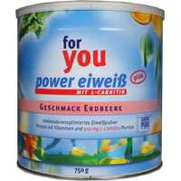 For You  Power Eiweiss plus Erdbeer für Fitness, Leistungsfähigkeit und starke Abwehrkräfte.