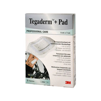 3M Tegaderm + Pad Professional Care Transparentverband mit nichtklebender Wundauflage, 5 cm x 7 cm, 3582 W.