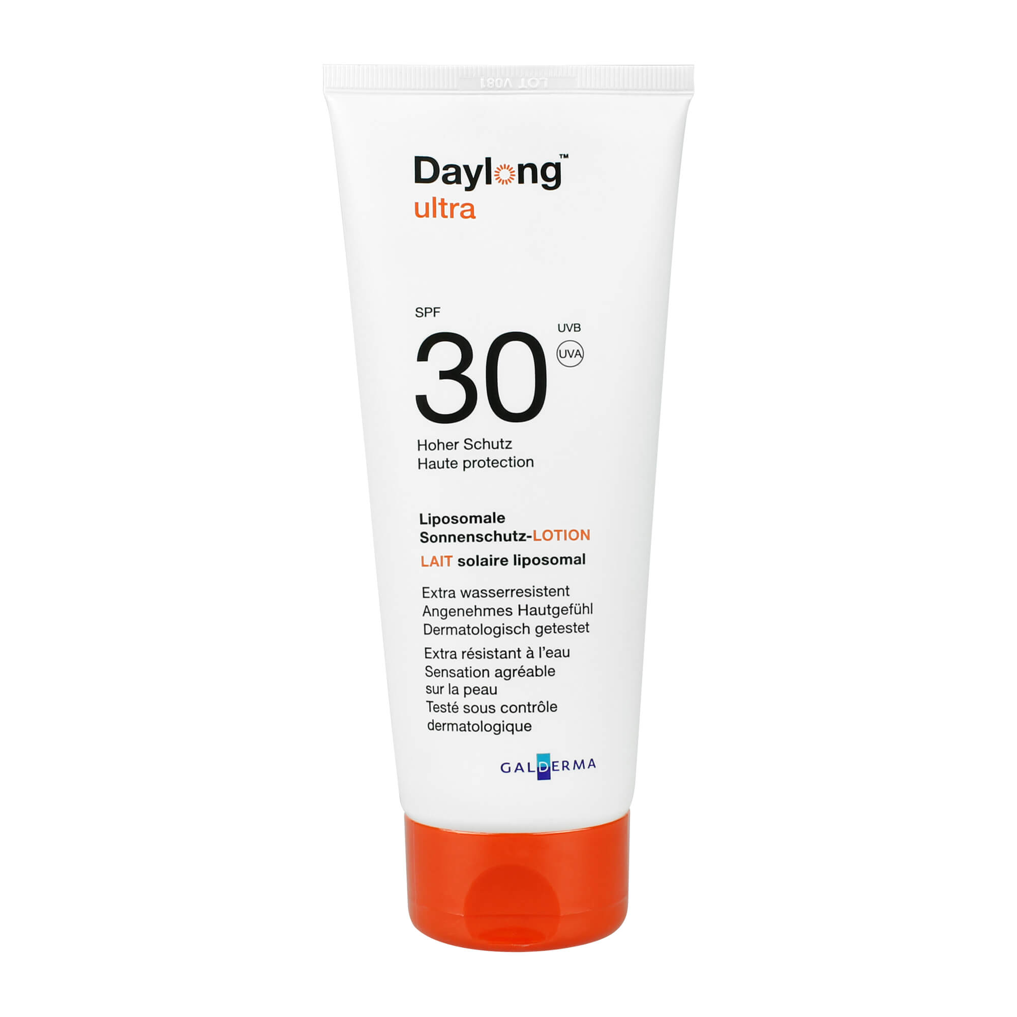 Liposomale Sonnenschutz-Lotion für die Hauttypen 2-6 bei starker UV-Strahlung.