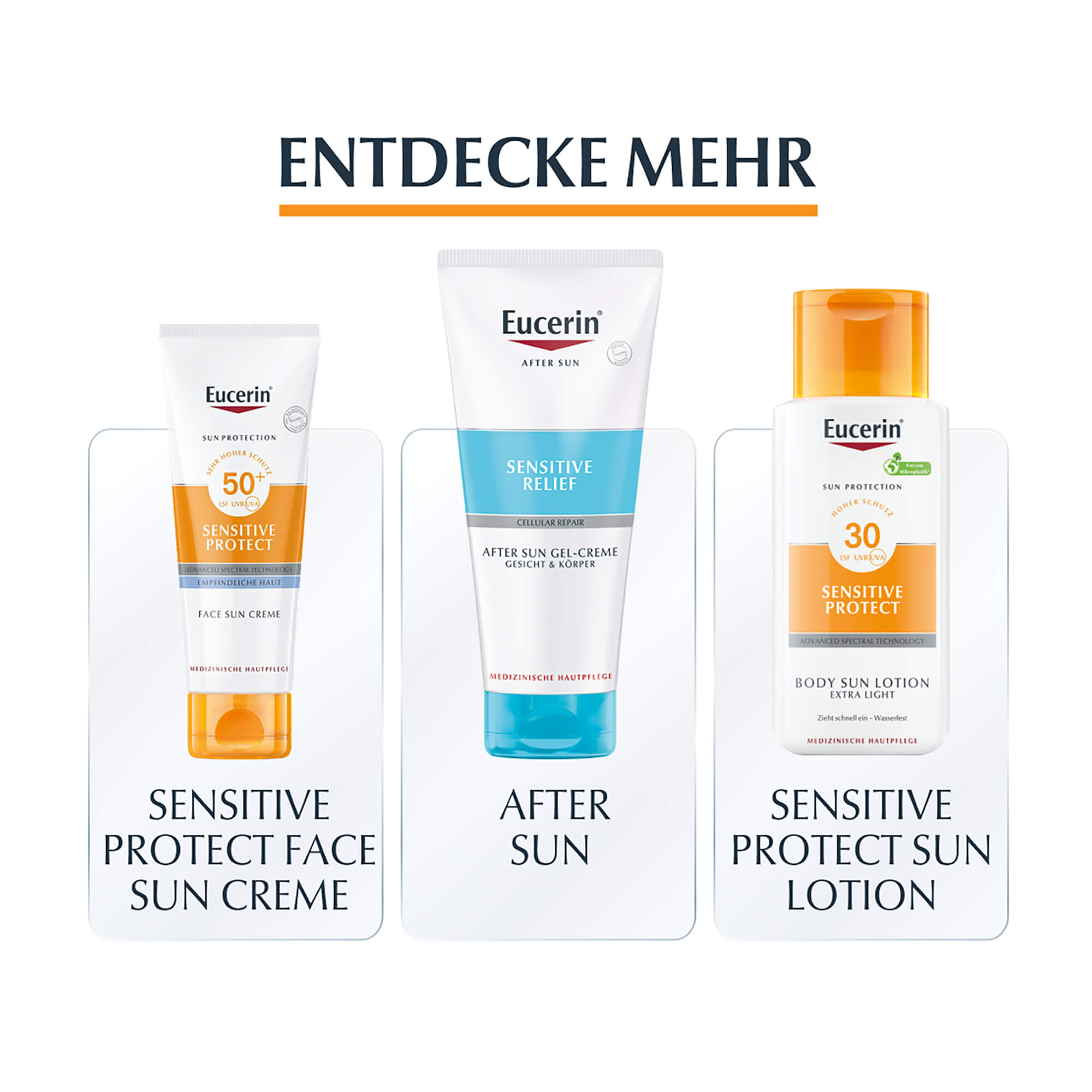 Grafik Eucerin Sensitive Protect Body Sun Lotion Extra Light LSF 30 ergänzende Pflegeprodukte