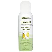 5 % Olivenöl 10 % Urea Dermatologischer Pflegeschaum.