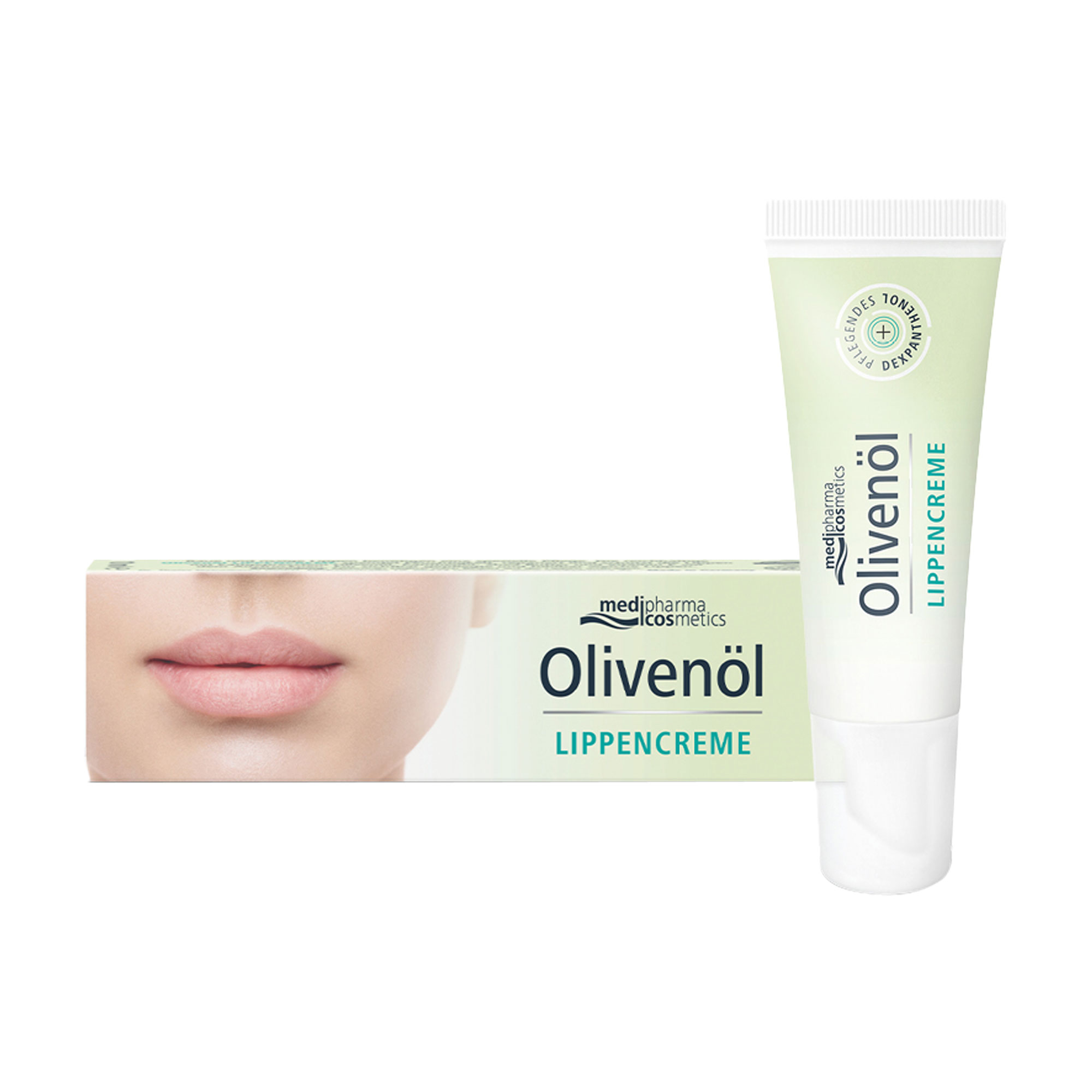 Lippencreme mit Olivenöl und Sheabutter zur Pflege von trockenen, rissigen Lippen.