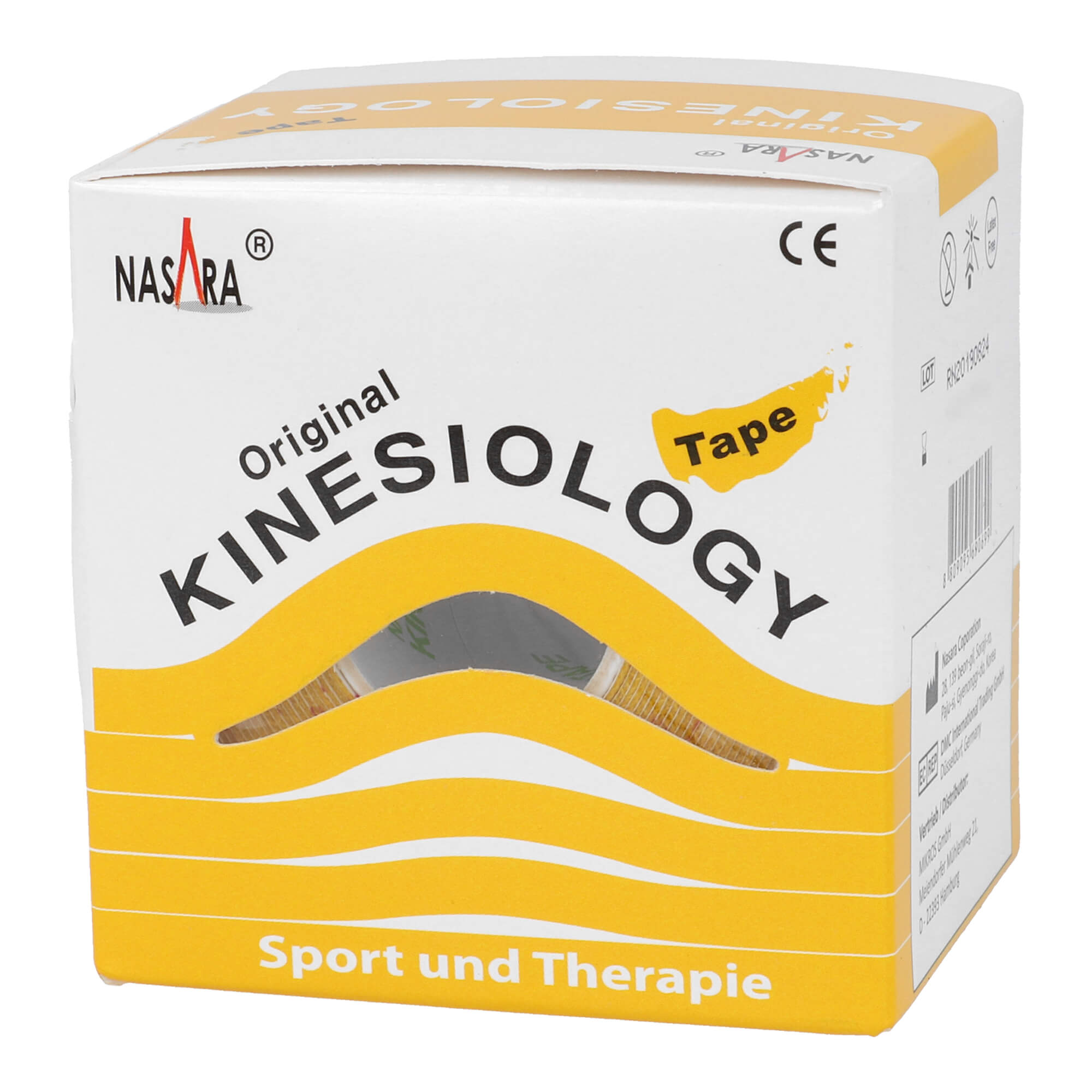 Kinesiology Tape für Sport und Therapie. Farbe: gelb.