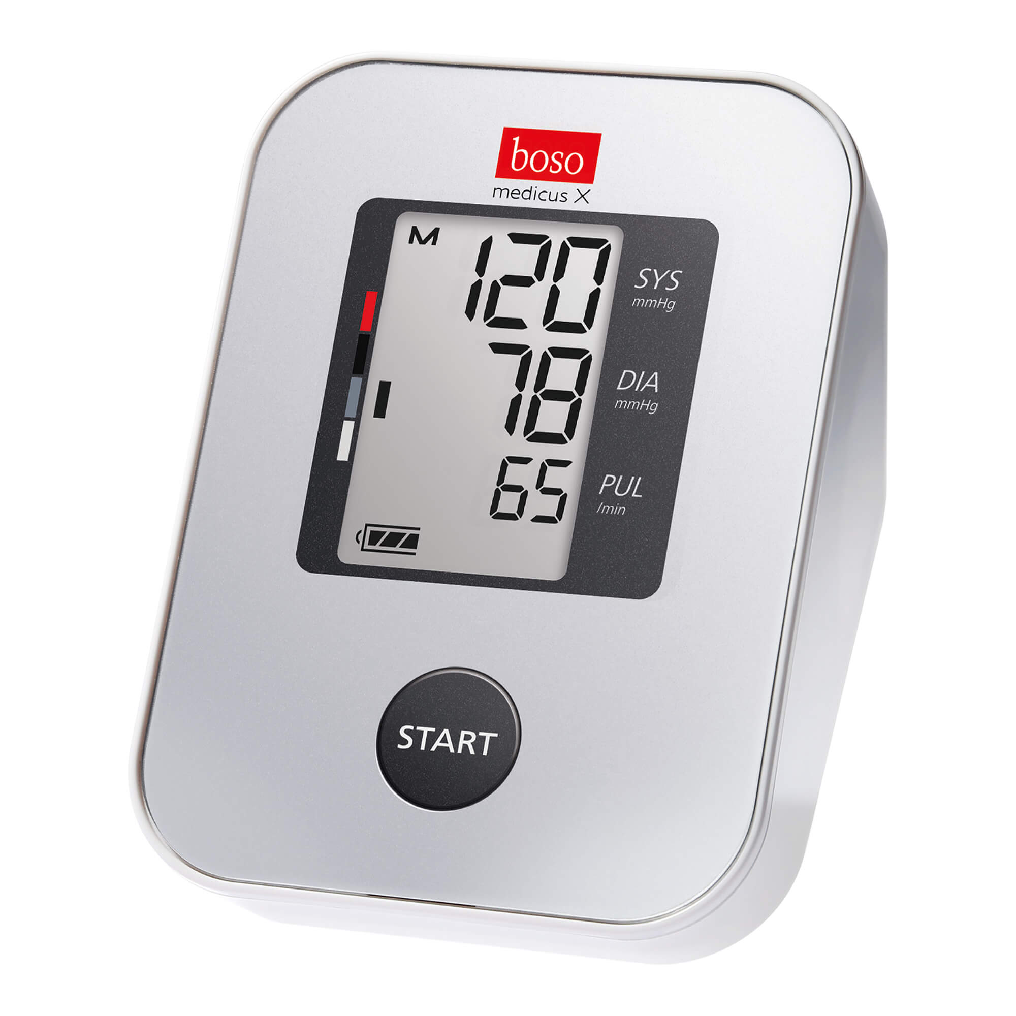 Oberarm-Blutdruckmessgerät. Inklusive Speicher für 30 Messwerte für 14-Tage-Profil.