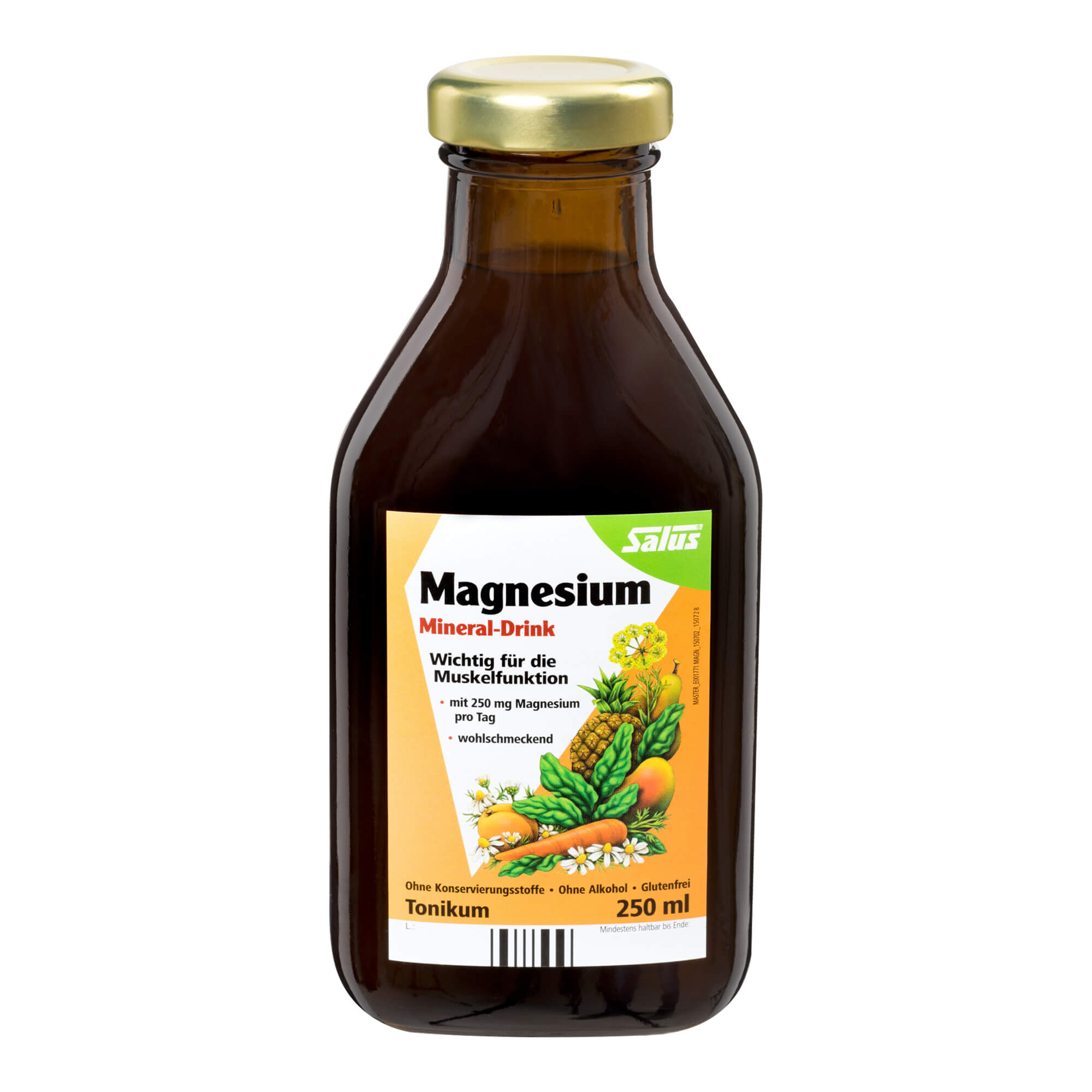 Nahrungsergänzungsmittel mit Magnesium. Als Tonikum. Schmeckt natürlich-fruchtig.