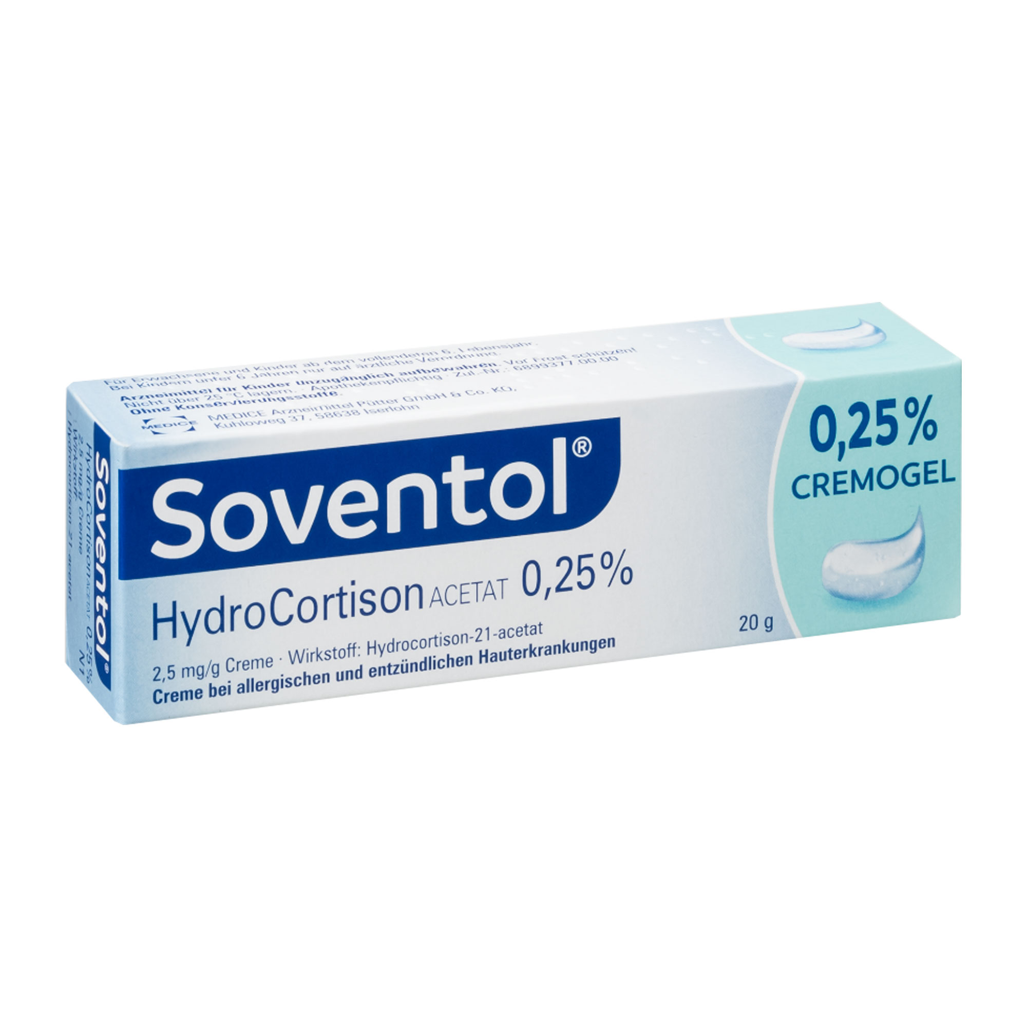 Soventol Hydrocortisonacetat 0,25 % Creme Umverpackung