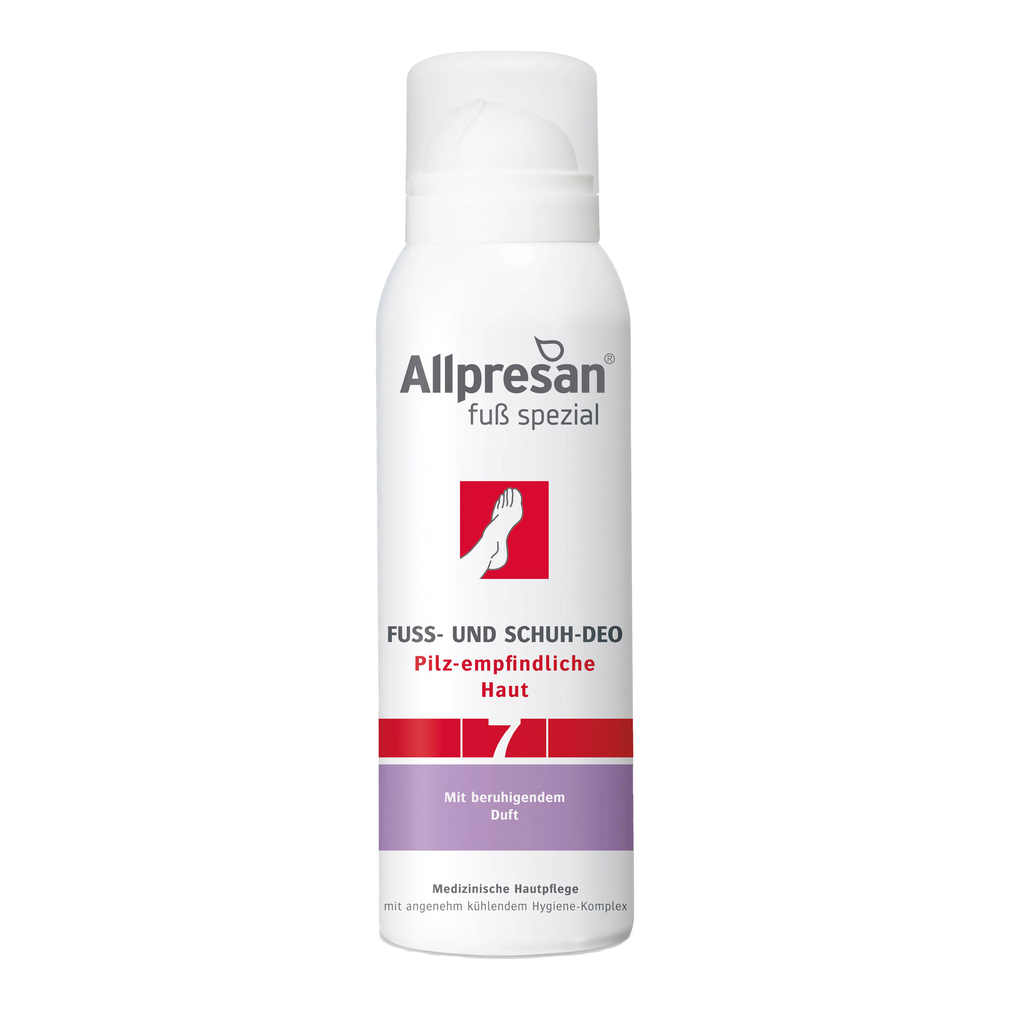 Antibakterielles Deodorant für pilz-empfindliche Füße mit kühlendem Effekt. Mit Piroctone Olamine und beruhigendem Duft.