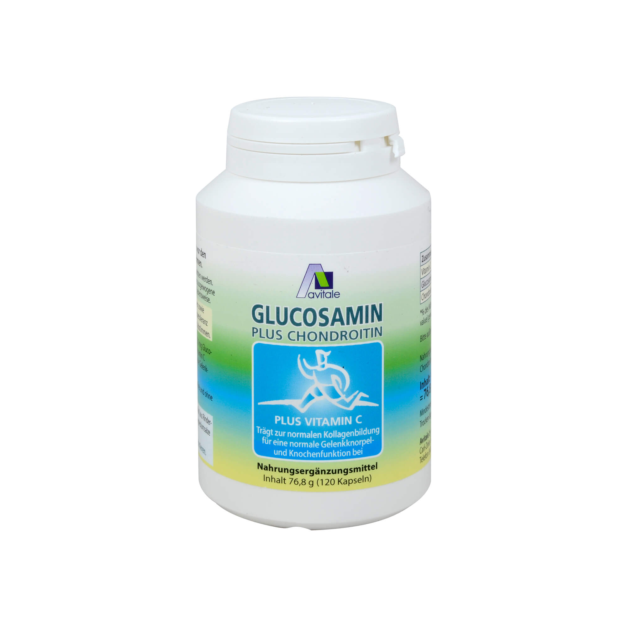 Nahrungsergänzungsmittel mit Glucosaminsulfat und Chondroitinsulfat.