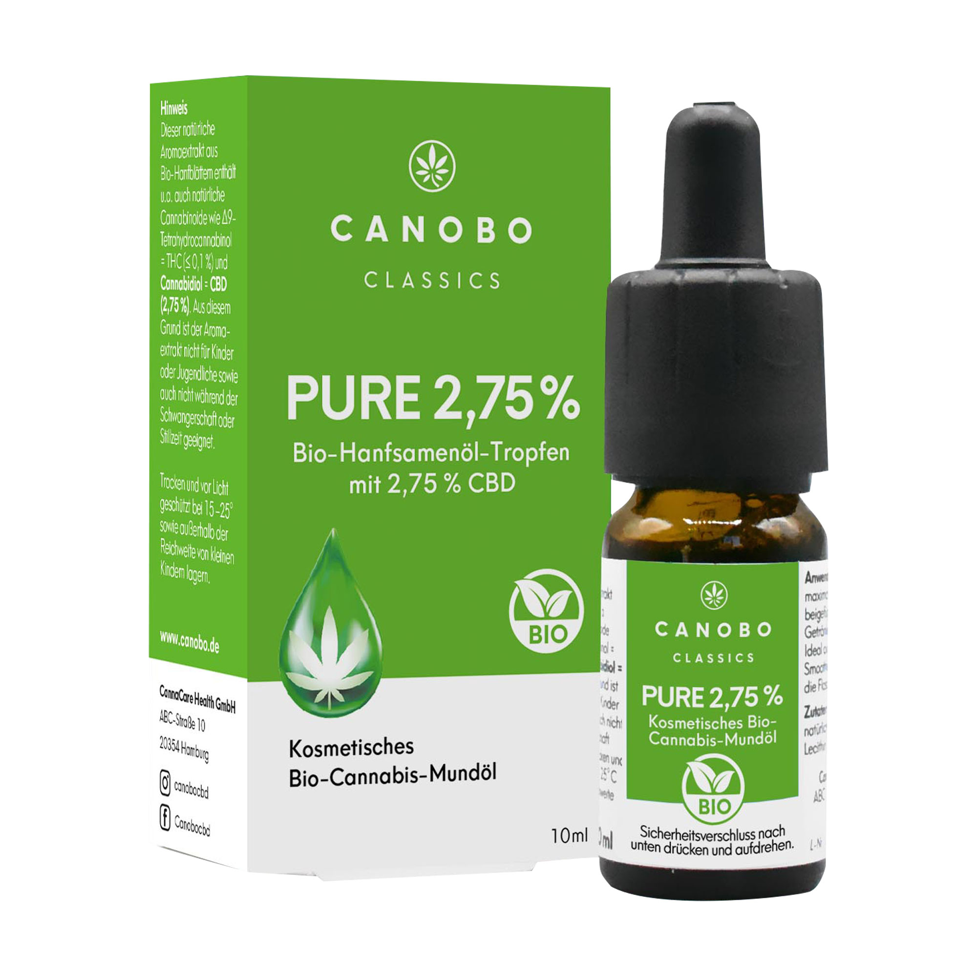 Hochwertiges Cannabisöl mit 2,75% Bio CBD für Neuanwender.