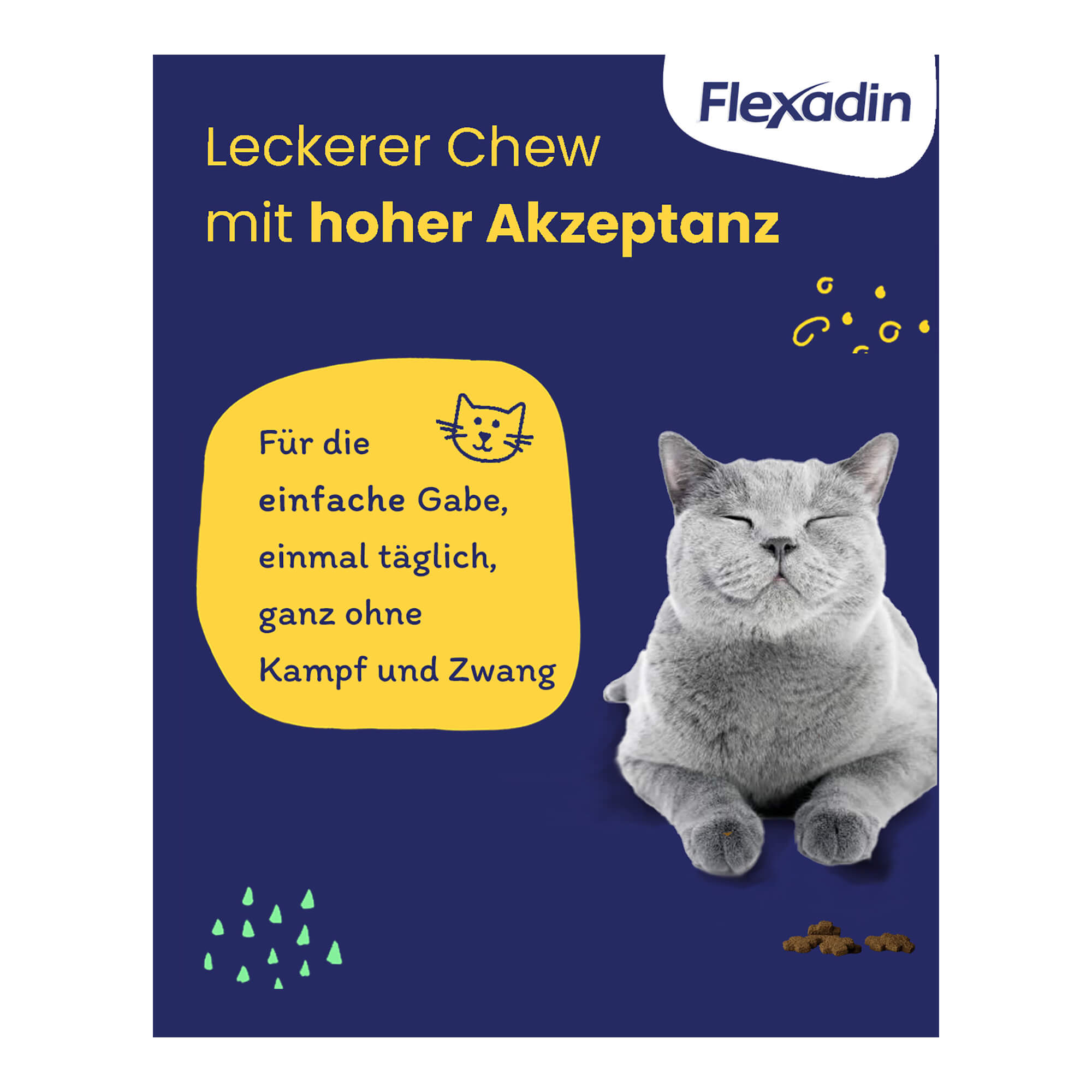 Grafik Flexadin Kausnack für Katzen Akzeptanz