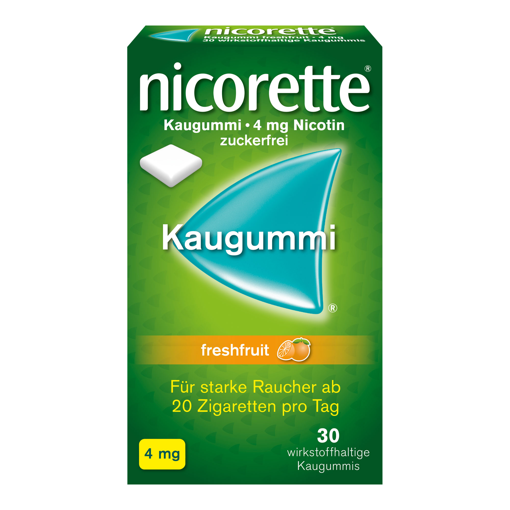nicorette® Kaugummi freshfruit mit 4 mg Nikotin lindert sowohl Rauchverlangen als auch typische Entzugssymptome während der Raucherentwöhnung. Mit Fruchtgeschmack.
