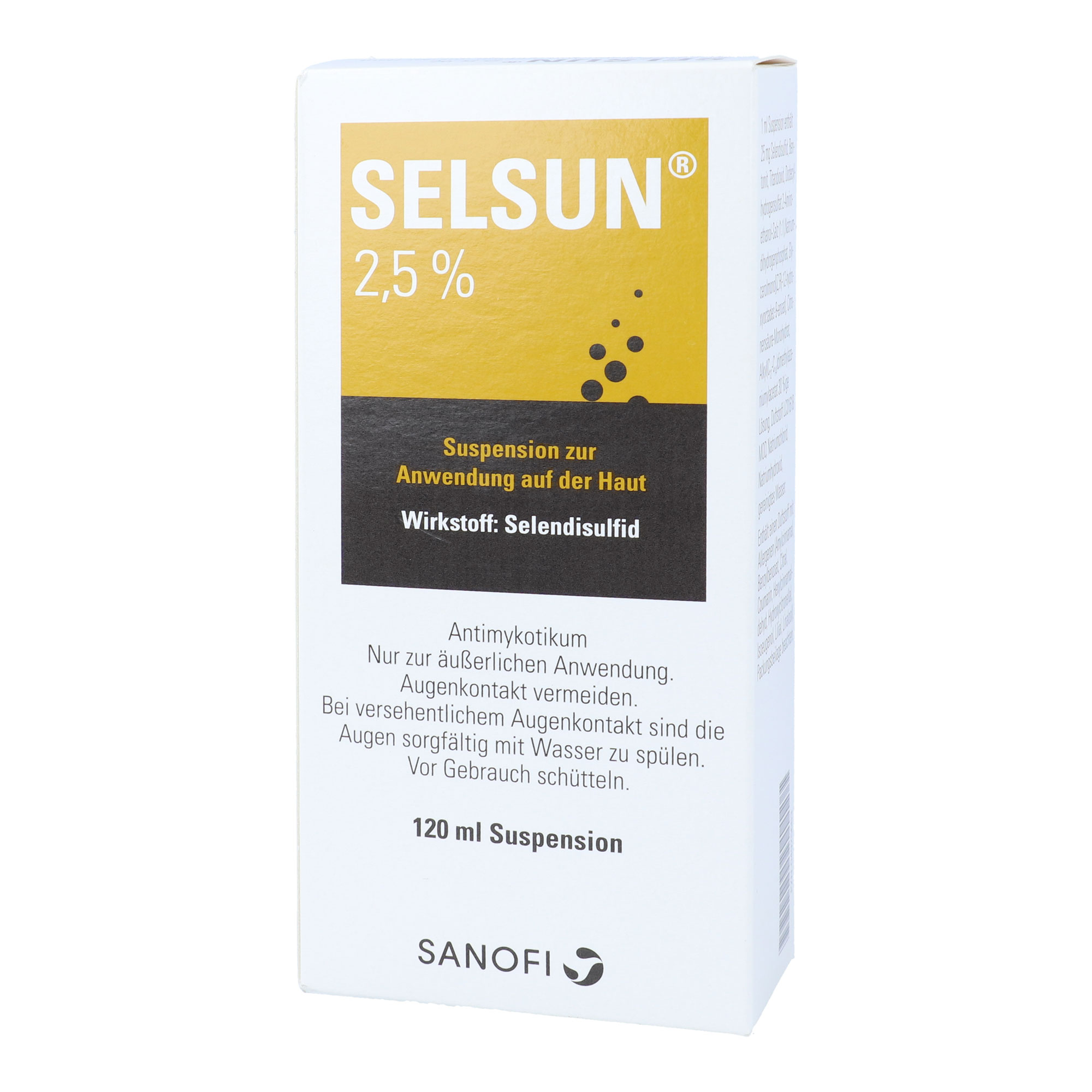 Mittel gegen fettende, schuppende Hauterkrankungen mit dem Wirkstoff Selendisulfid.