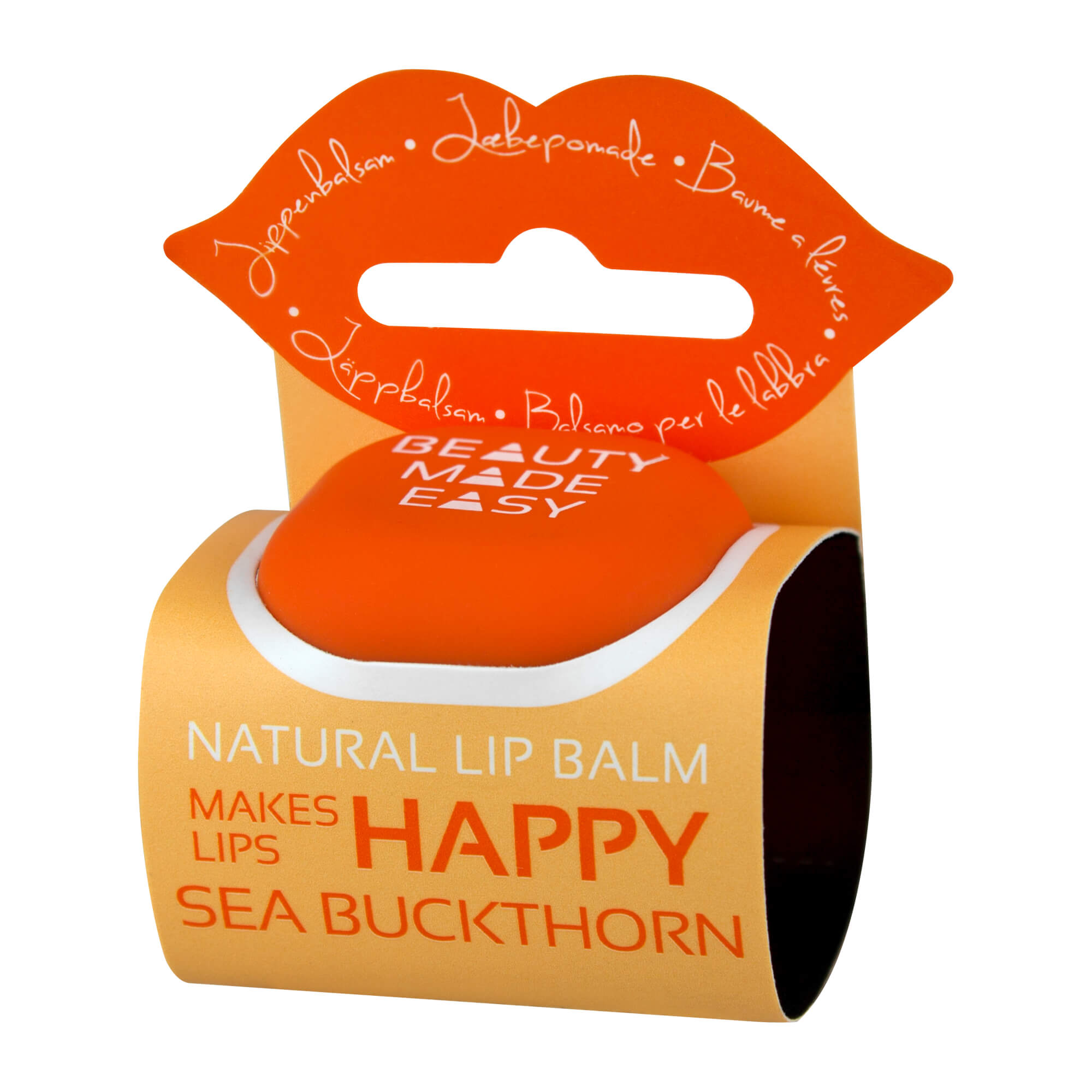 Natürliche Lippenpflege mit Sanddorn- und Orangenschalenöl.