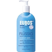 Eubos Flüssig blau mit Dosierspender unparfümiert.