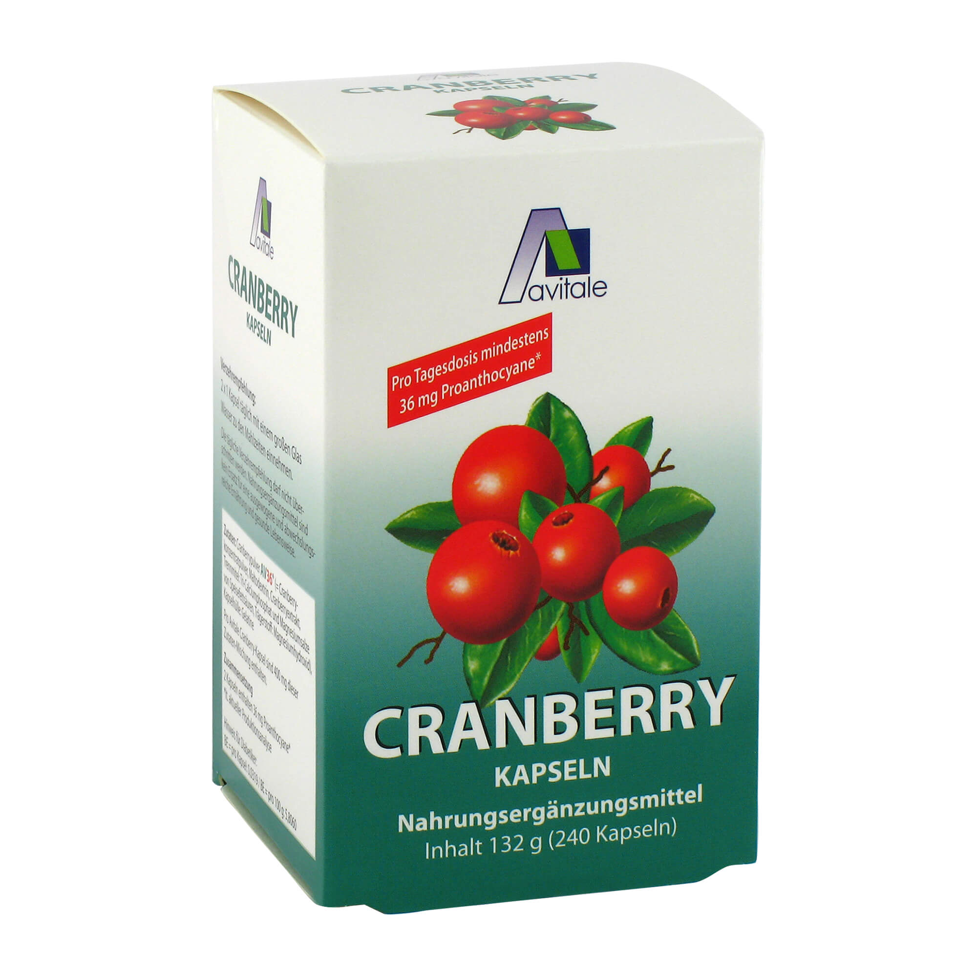 Nahrungsergänzungsmittel mit Cranberrypulver.