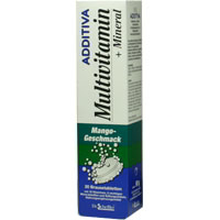 ADDITIVA Multivitamin + Mineral Brausetabletten mit Mangogeschmack.