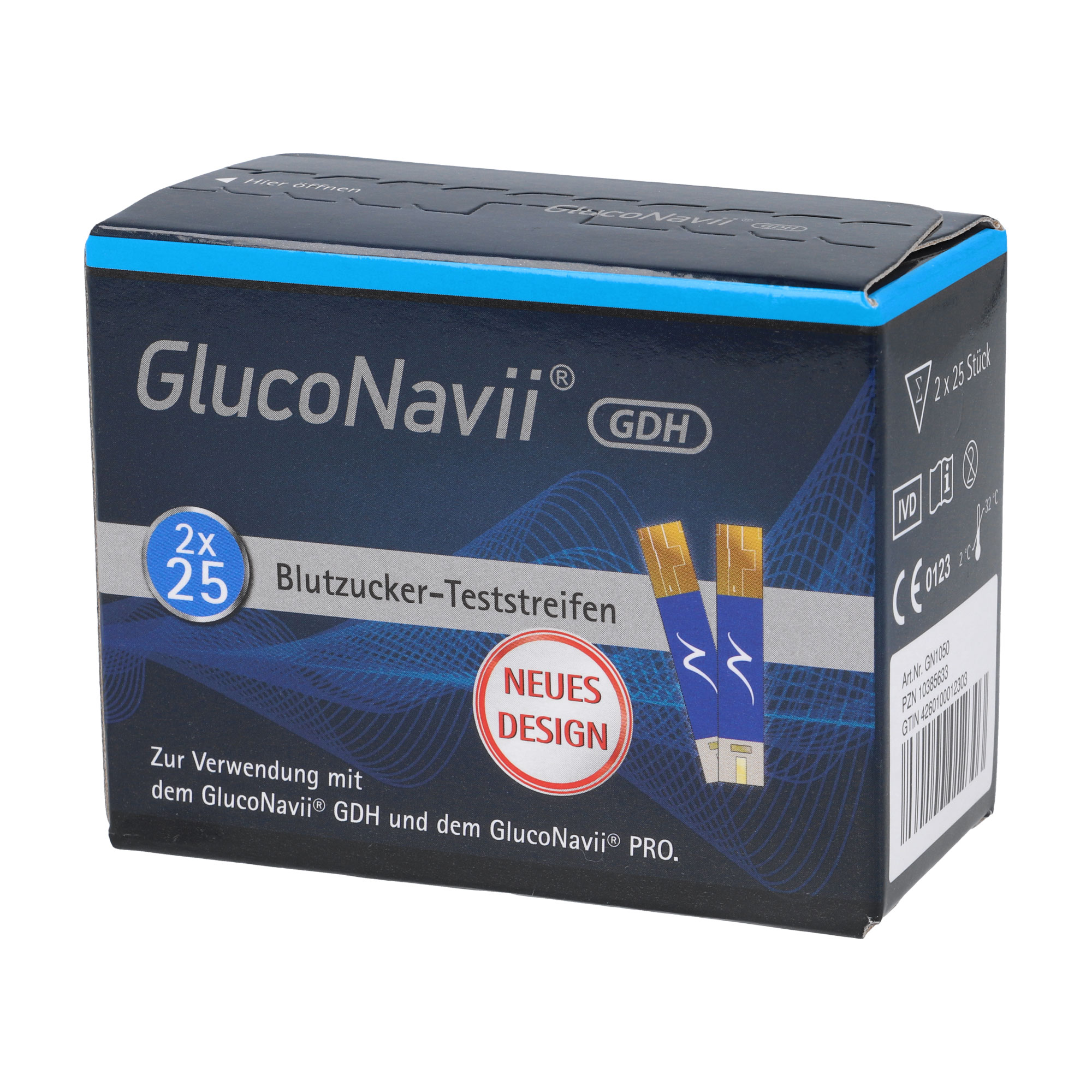 Teststreifen zur Verwendung mit dem GlucoNavii Blutzucker-Messgerät.