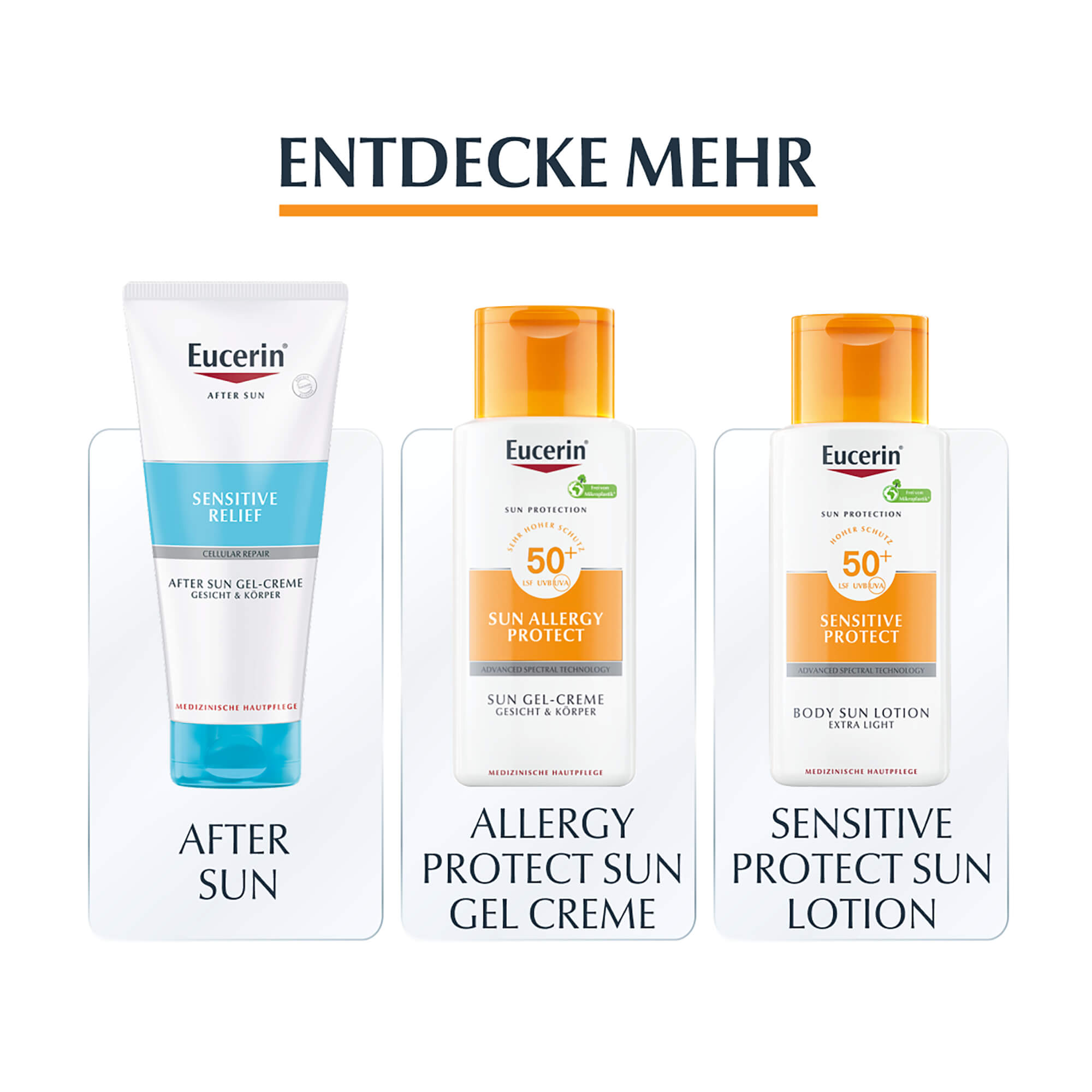 Grafik Eucerin Sensitive Protect Face Sun Creme LSF 50+ ergänzende Pflegeprodukte