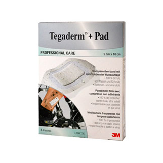 3M Tegaderm + Pad Professional Care Transparentverband mit nichtklebender Wundauflage, 9 cm x 10 cm, 3586 W.
