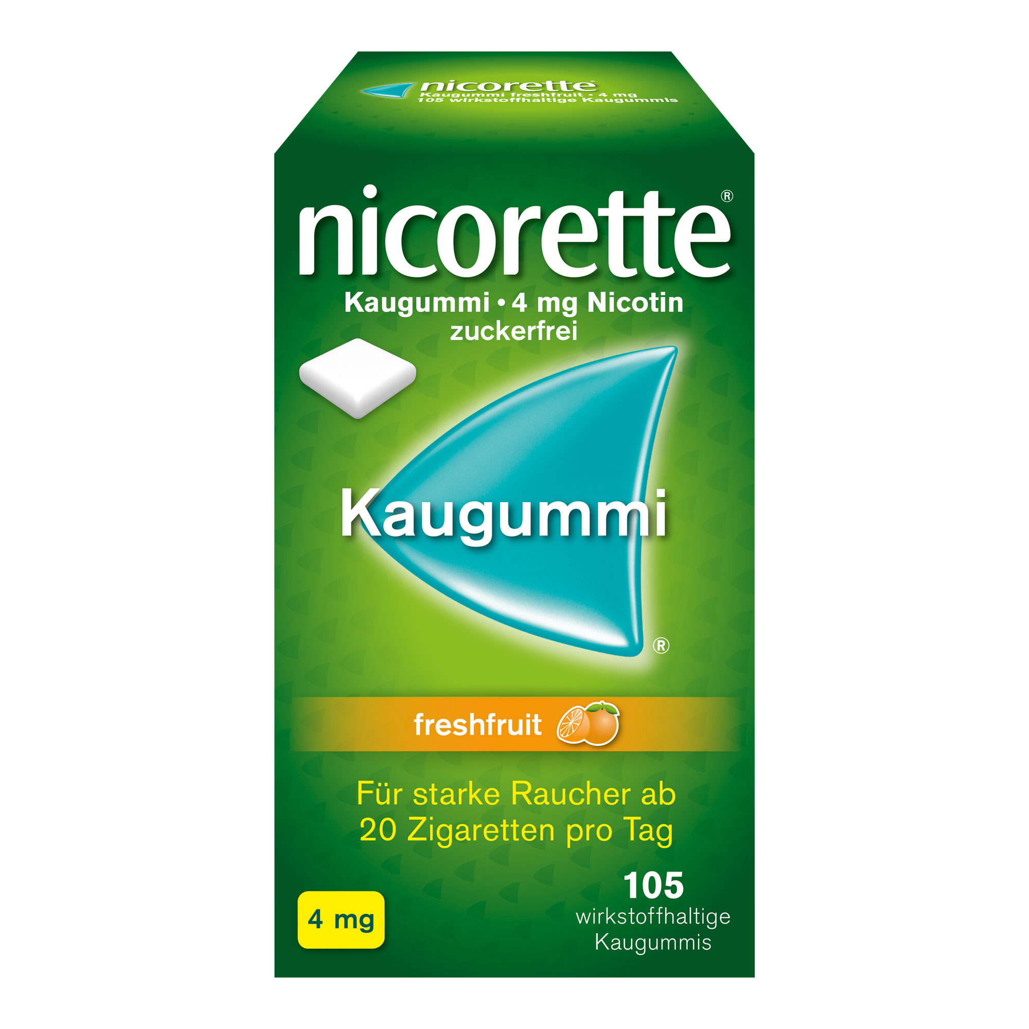 nicorette® Kaugummi freshfruit mit 4 mg Nikotin lindert sowohl Rauchverlangen als auch typische Entzugssymptome während der Raucherentwöhnung. Mit Fruchtgeschmack.