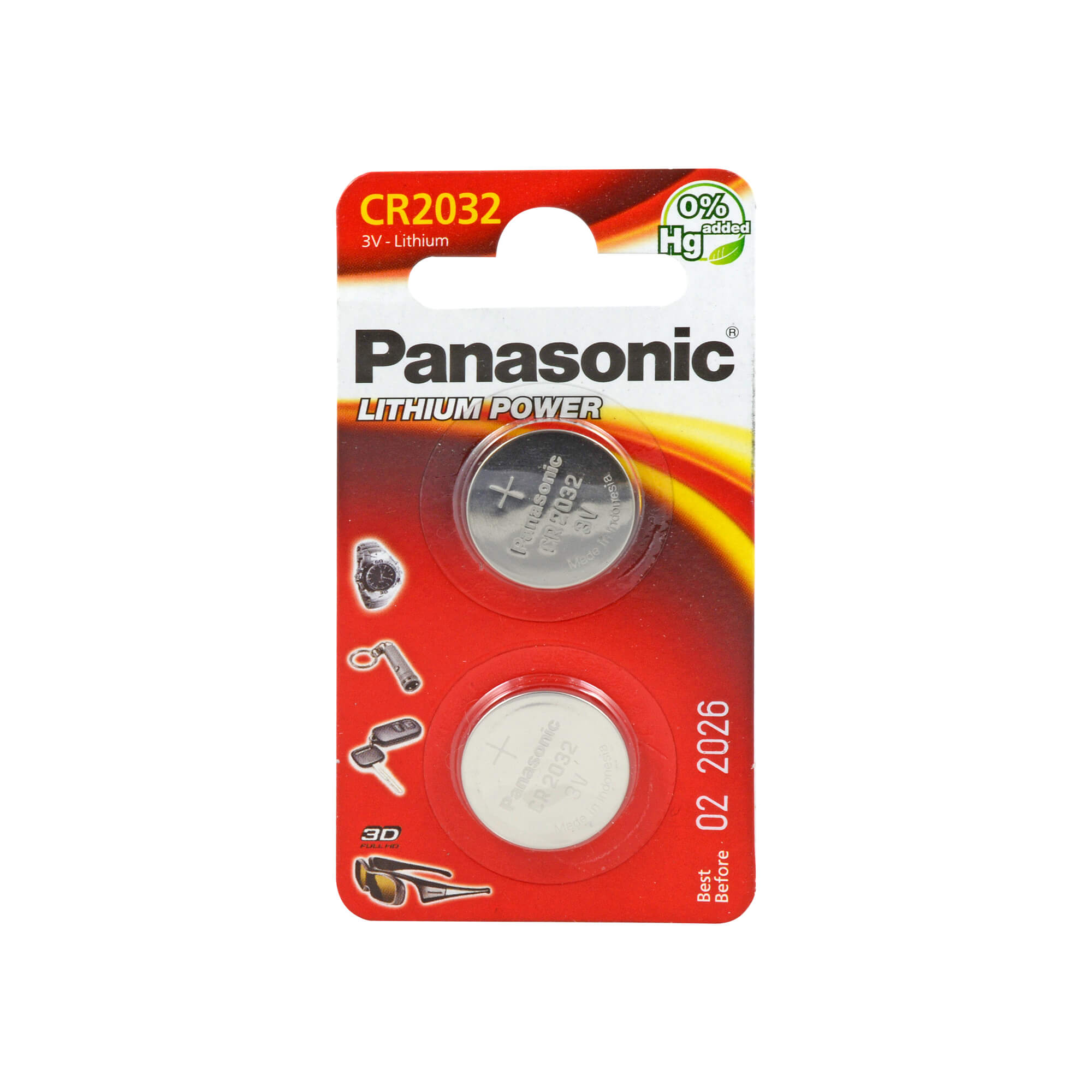 Panasonic Lithium Zelle 3V CR 2032.