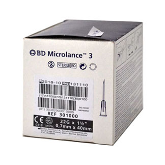 "BD Microlance 3 Kanüle, 22 G x 1 1/2"", 0,7 mm x 40 mm."