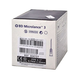 "BD Microlance 3 Kanüle, 22 G x 1"", 0,7 mm x 25 mm."