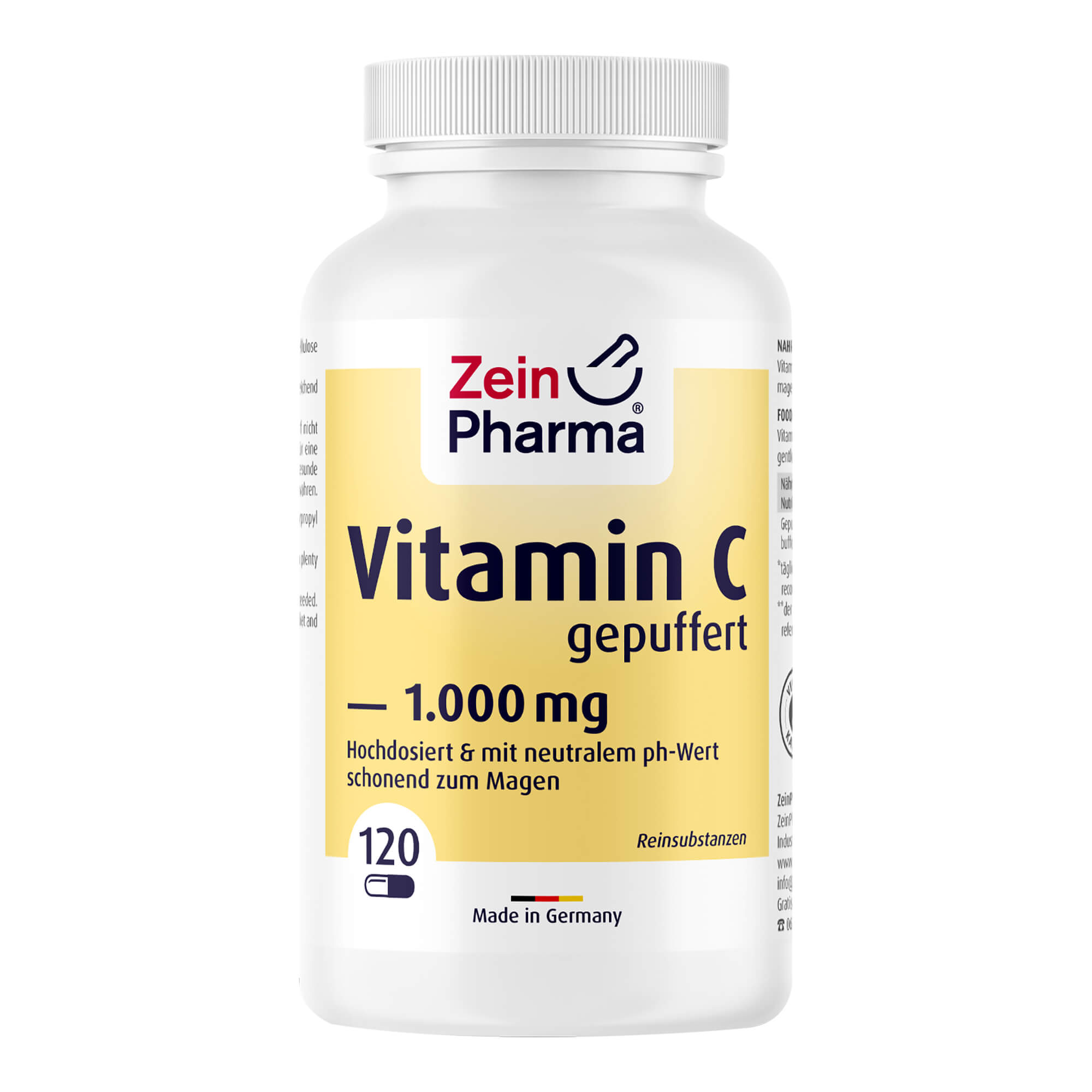 Nahrungsergänzungsmittel mit Vitamin C mit neutralem pH-Wert.