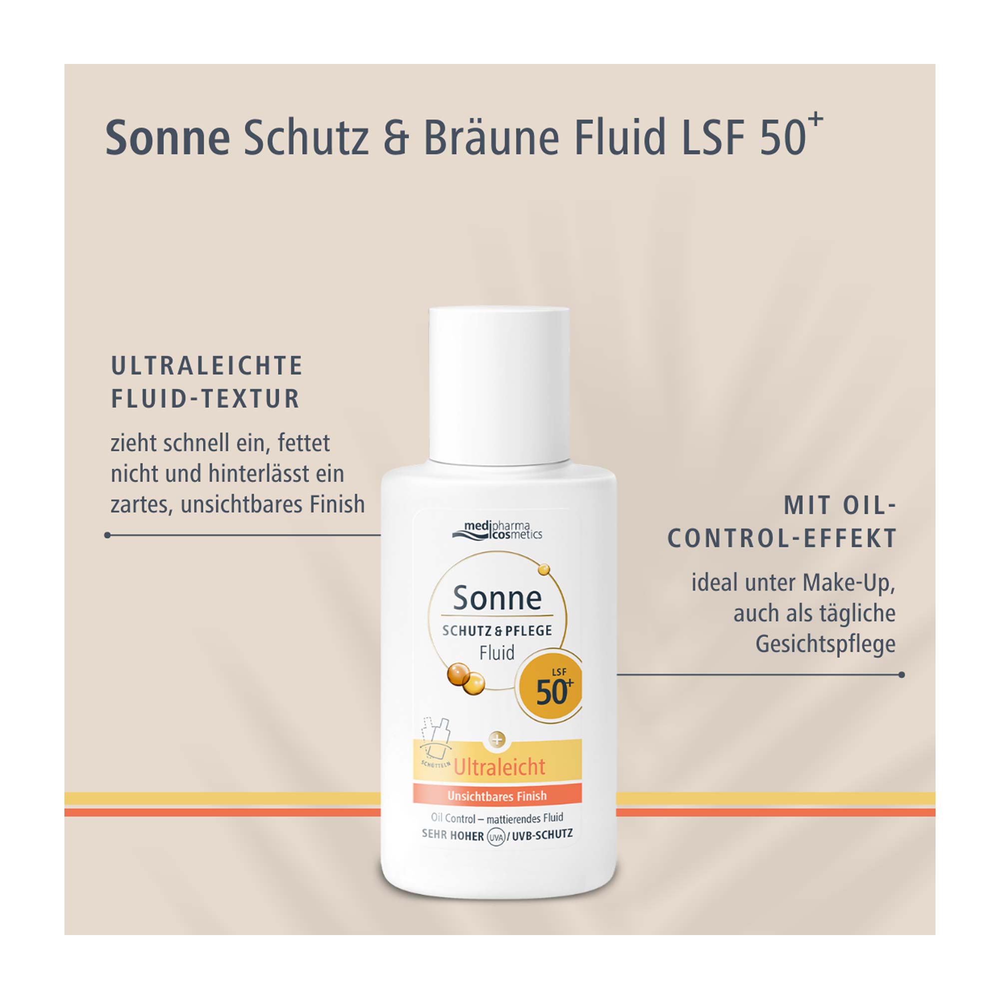 Sonne Schutz & Pflege Fluid LSF50+ Gesicht Merkmale