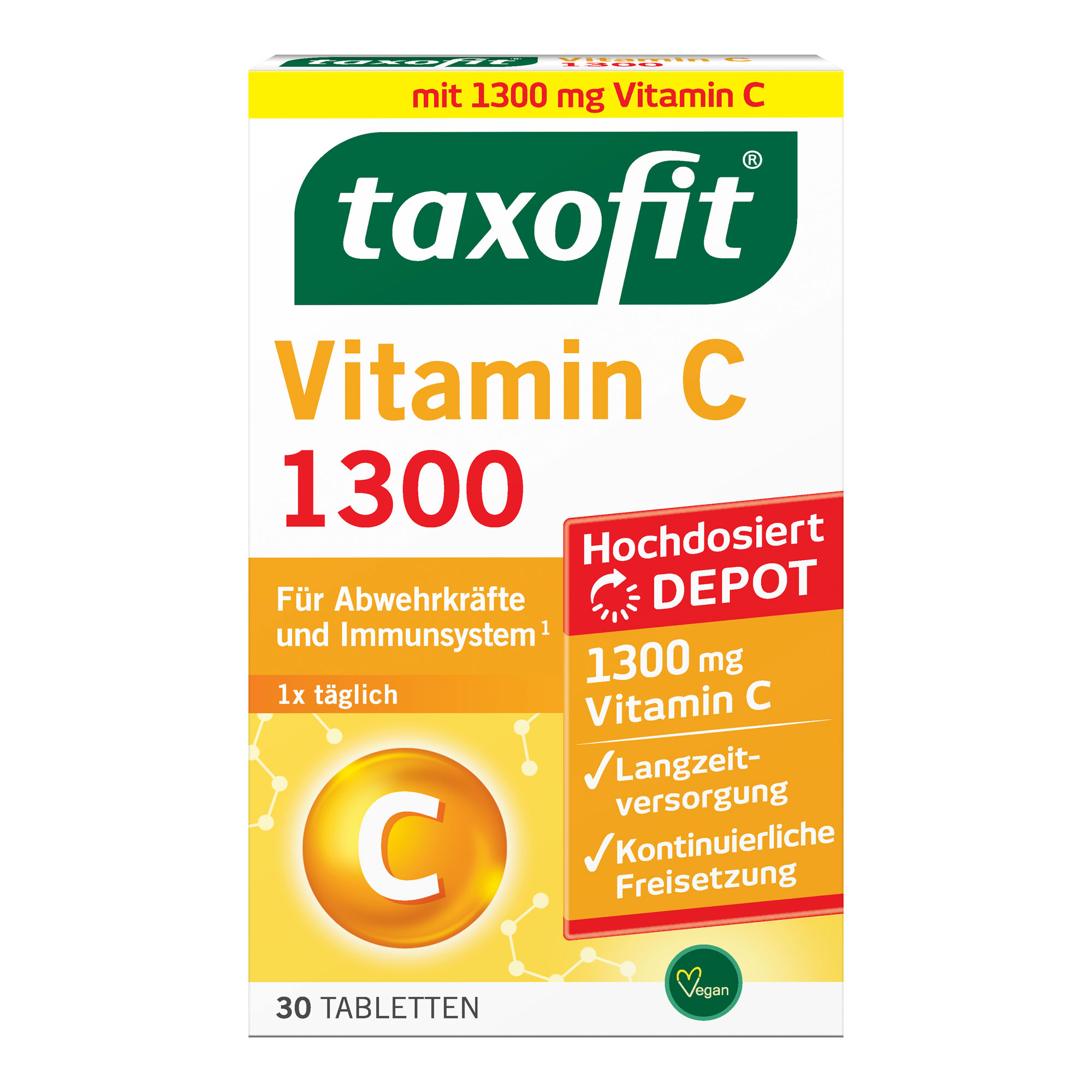 Nahrungsergänzungsmittel mit hochdosiertem Vitamin C.