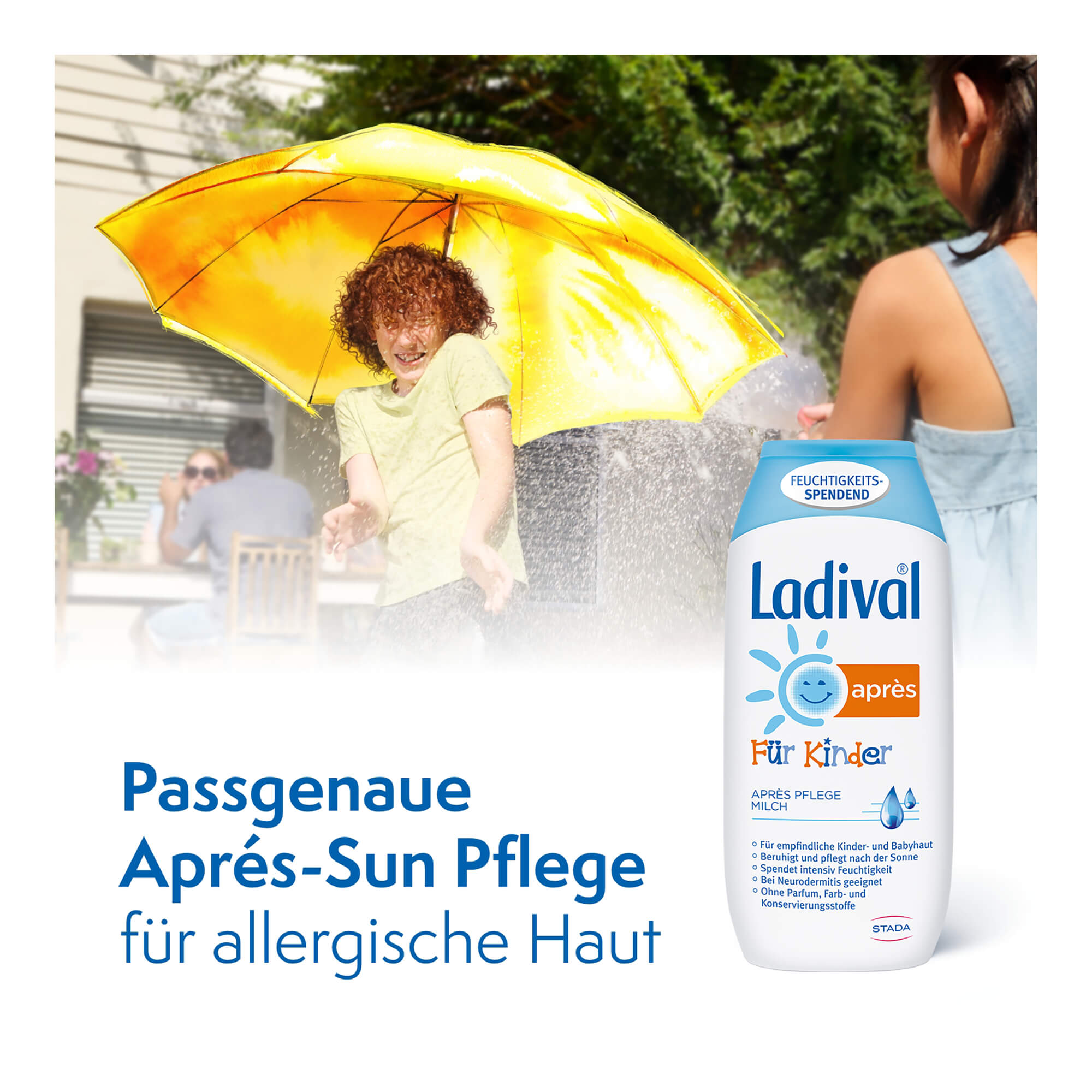 Grafik Ladival Kinder Apres Lotion Passgenaue Aprés-Sun Pflege für allergische Haut