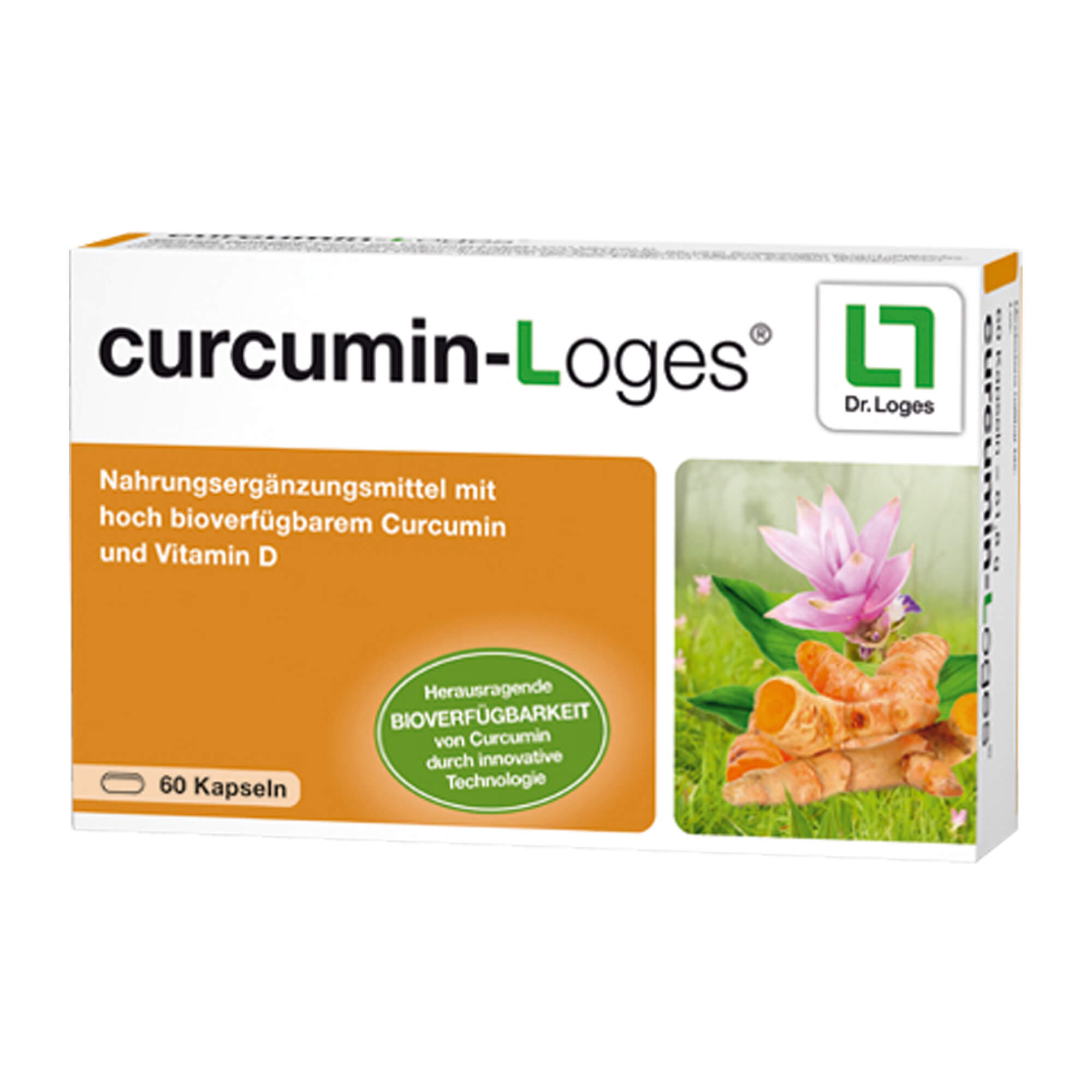 Nahrungsergänzungsmittel mit hoch bioverfügbarem Curcumin und Vitamin D.
