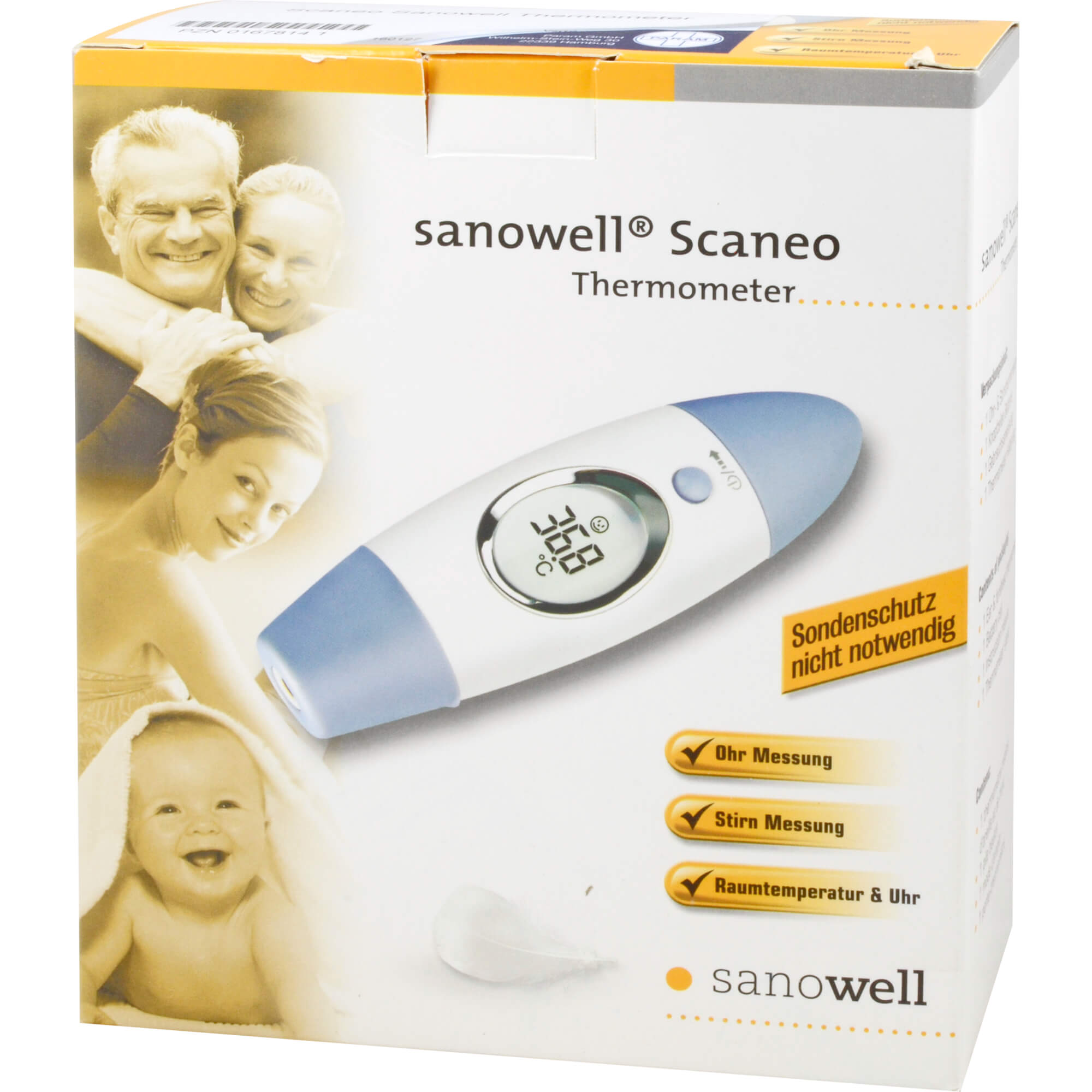Sanowell Scaneo Ohr- und Stirnthermometer.