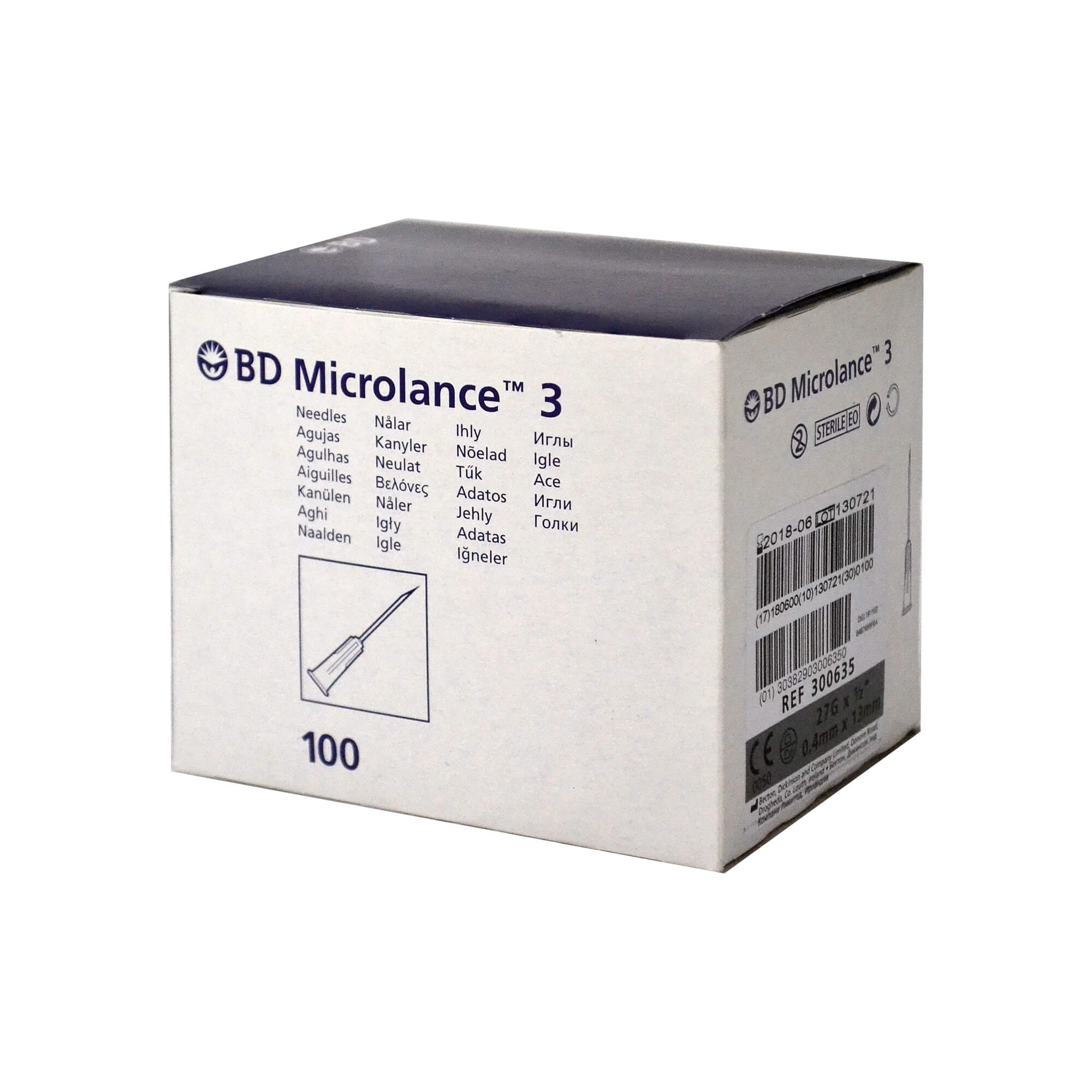 BD Microlance 3 Kanüle, 27 G x 1/2", 0,4 mm x 13 mm.