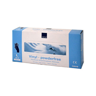 Abena Vinyl-Handschuhe puderfrei Größe L (8-9), blau.