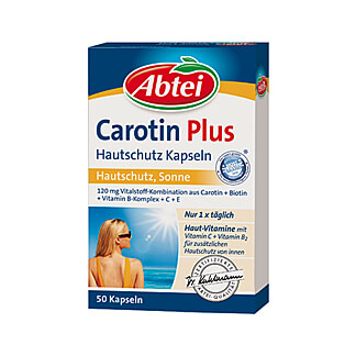 Vitalstoff-Kombination aus Carotin + Biotin + Vitamin B-Komplex + C + E.