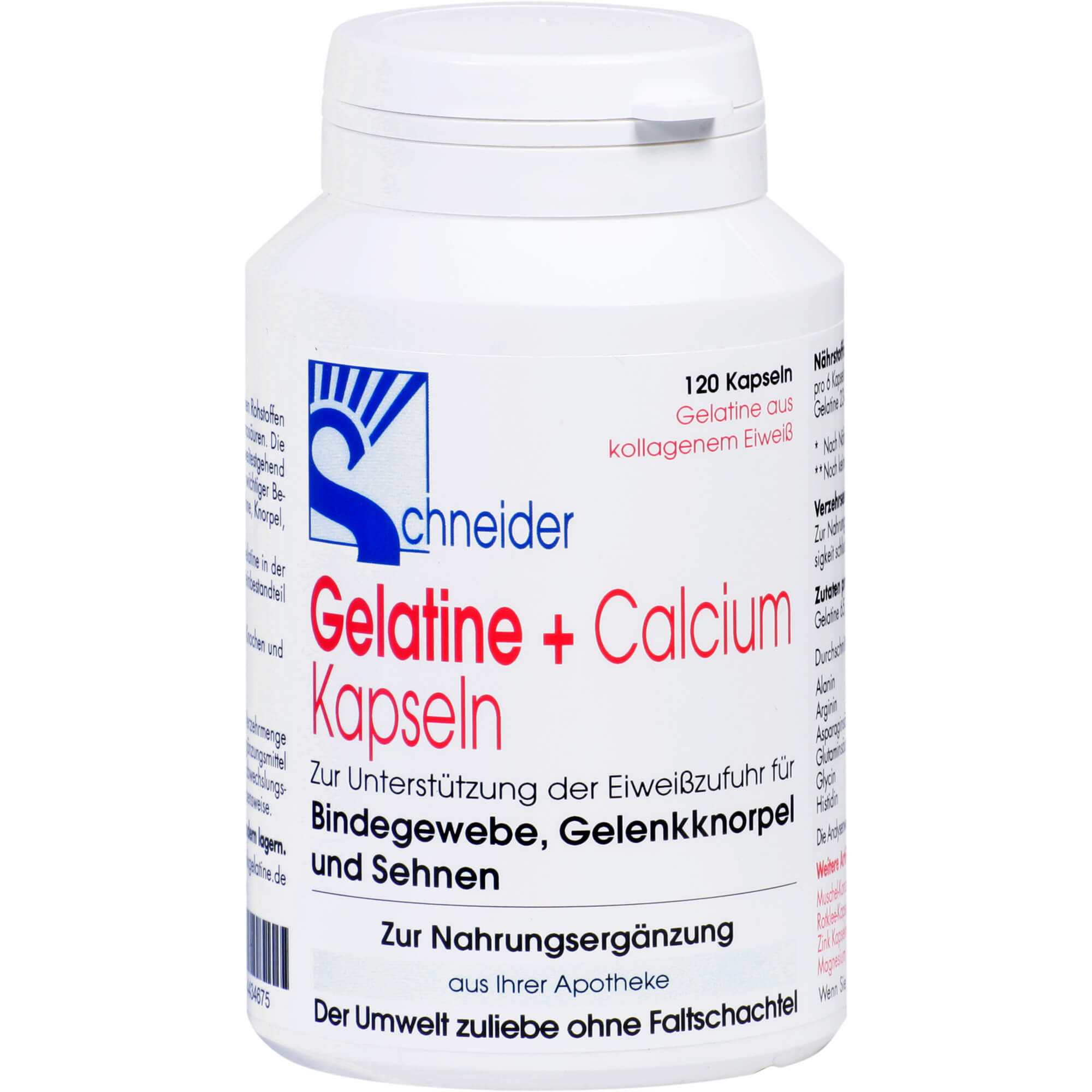 Gelatine + Calcium Kapseln.