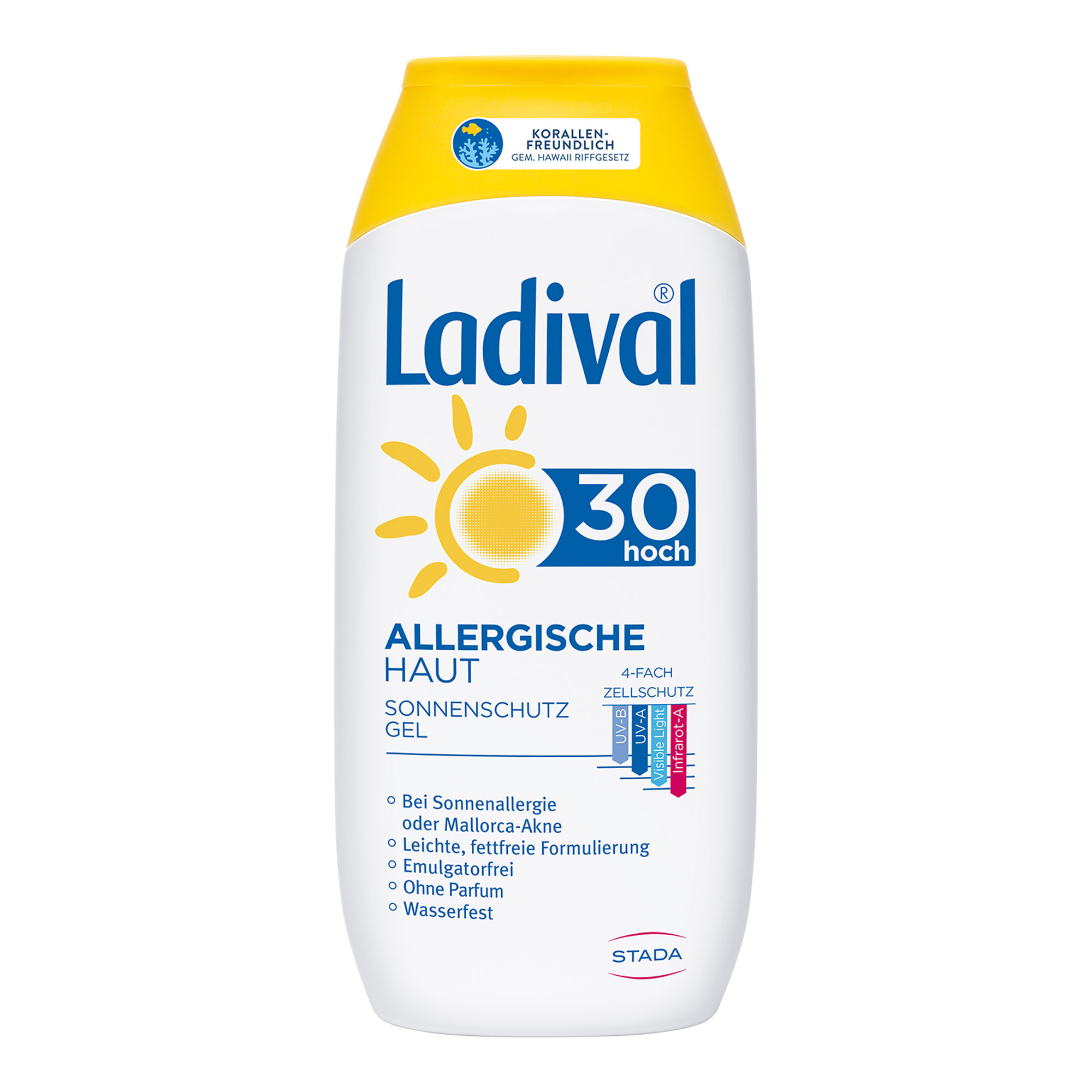 Sonnenschutz mit LSF30 für zu Allergien neigende Haut.