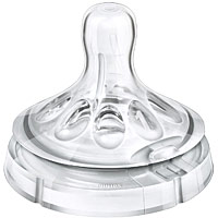 1-Loch-Sauger für Neugeborene mit Anti-Kolik-Ventil.