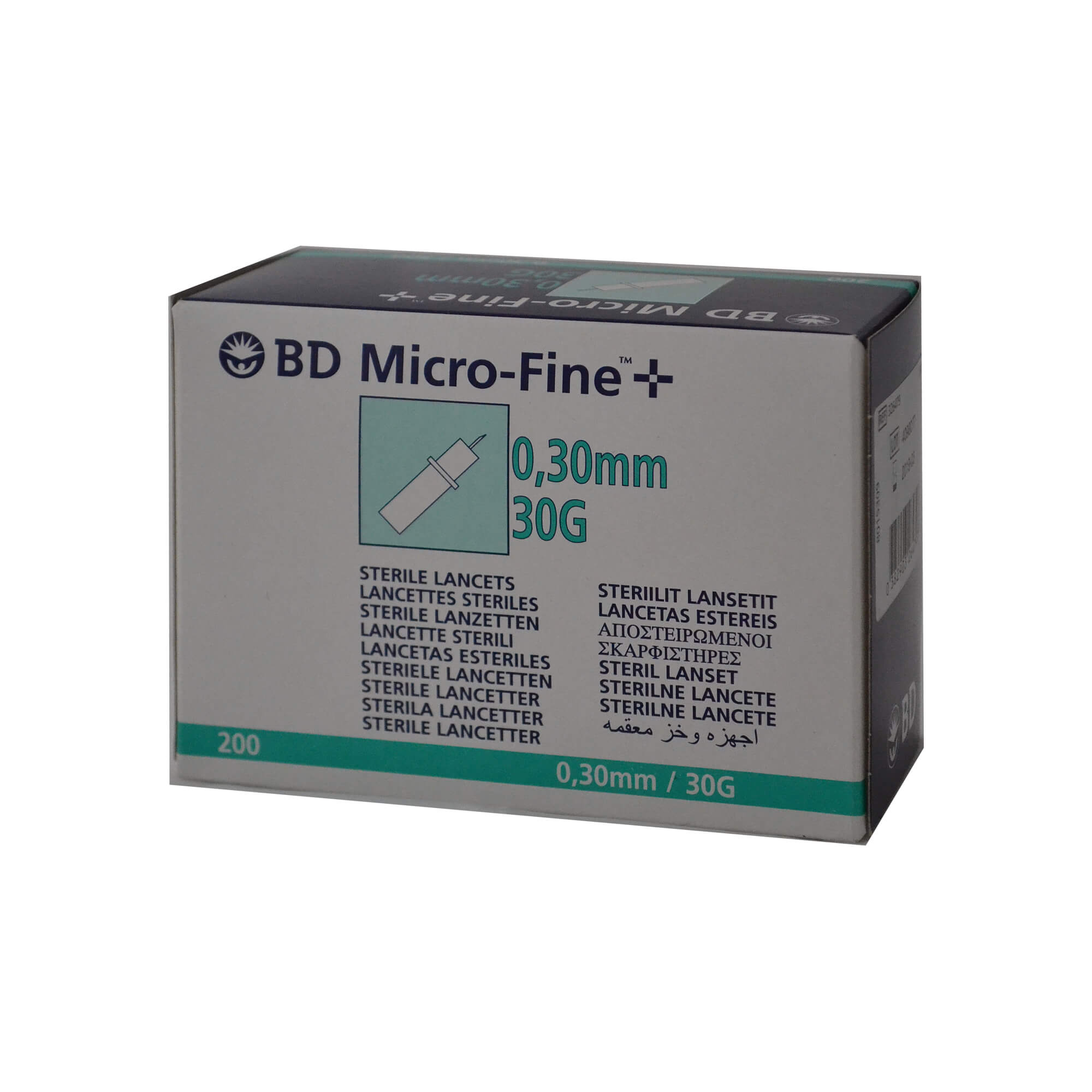 BD Micro-Fine+ Lanzetten, Nadeldurchmesser: 0,30 mm (30G), Farbe grün.