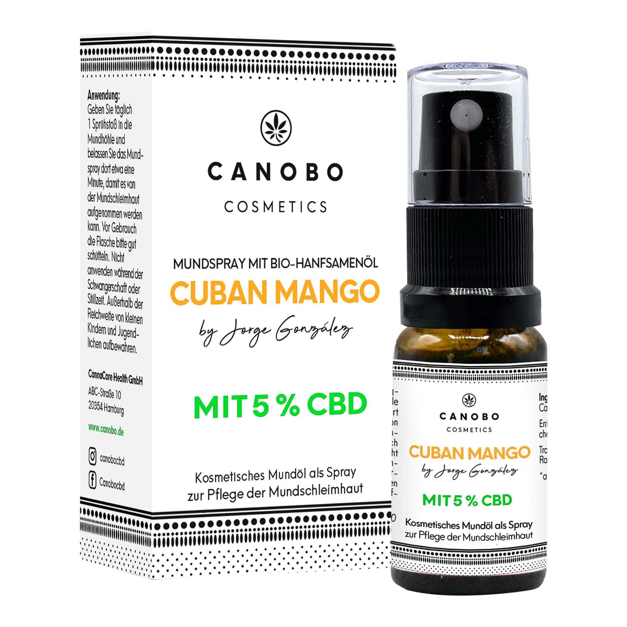 Hochwertiges Cannabisöl mit 5% Bio CBD als praktisches Mundspray. Mit angenehmen Mango-Geschmack.
