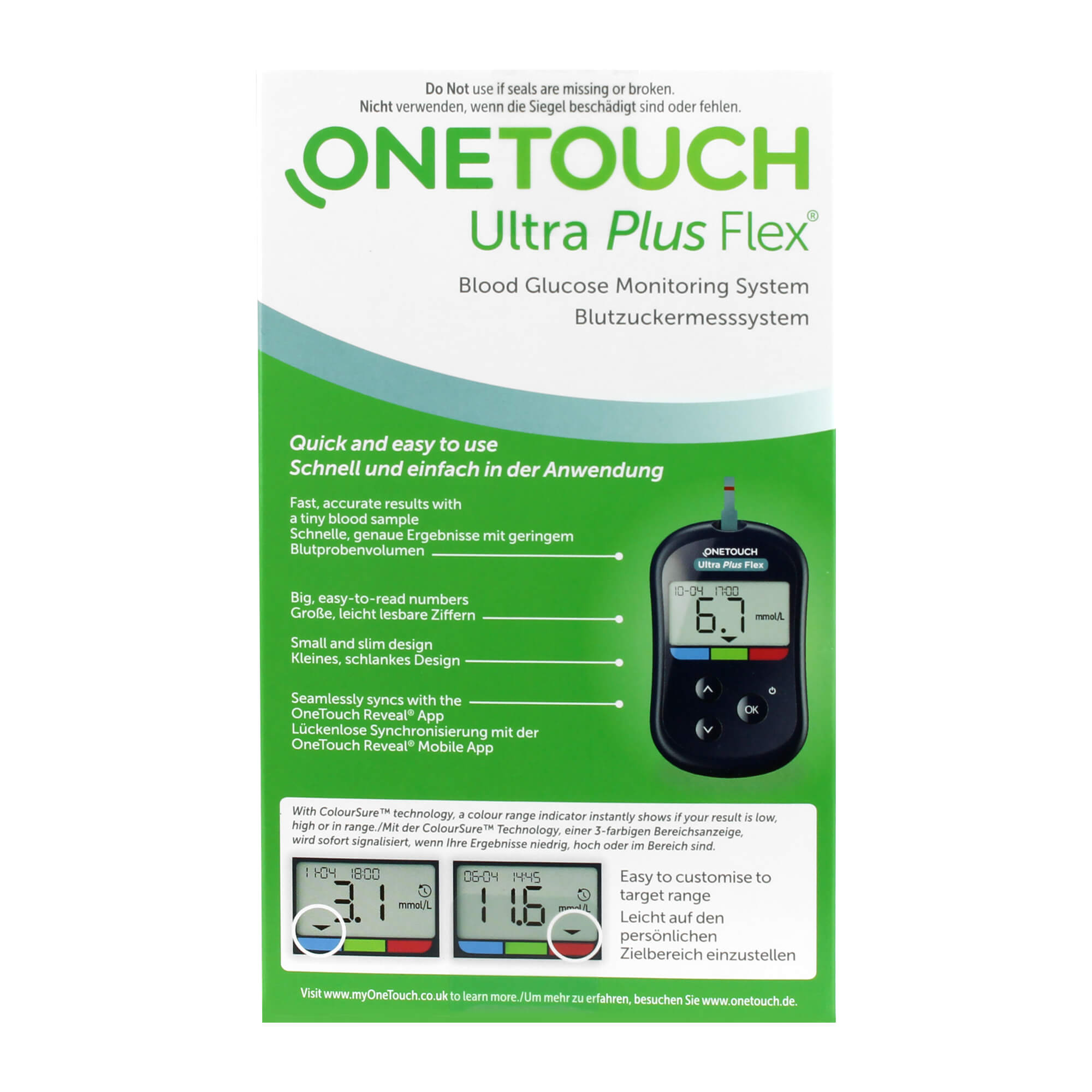 One Touch Ultra Plus Flex Blutzuckermessgerät mmol/L