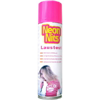 Laustest-Spray färbt Nissen pinkfarbig ein. Einfache äußerliche Anwendung.