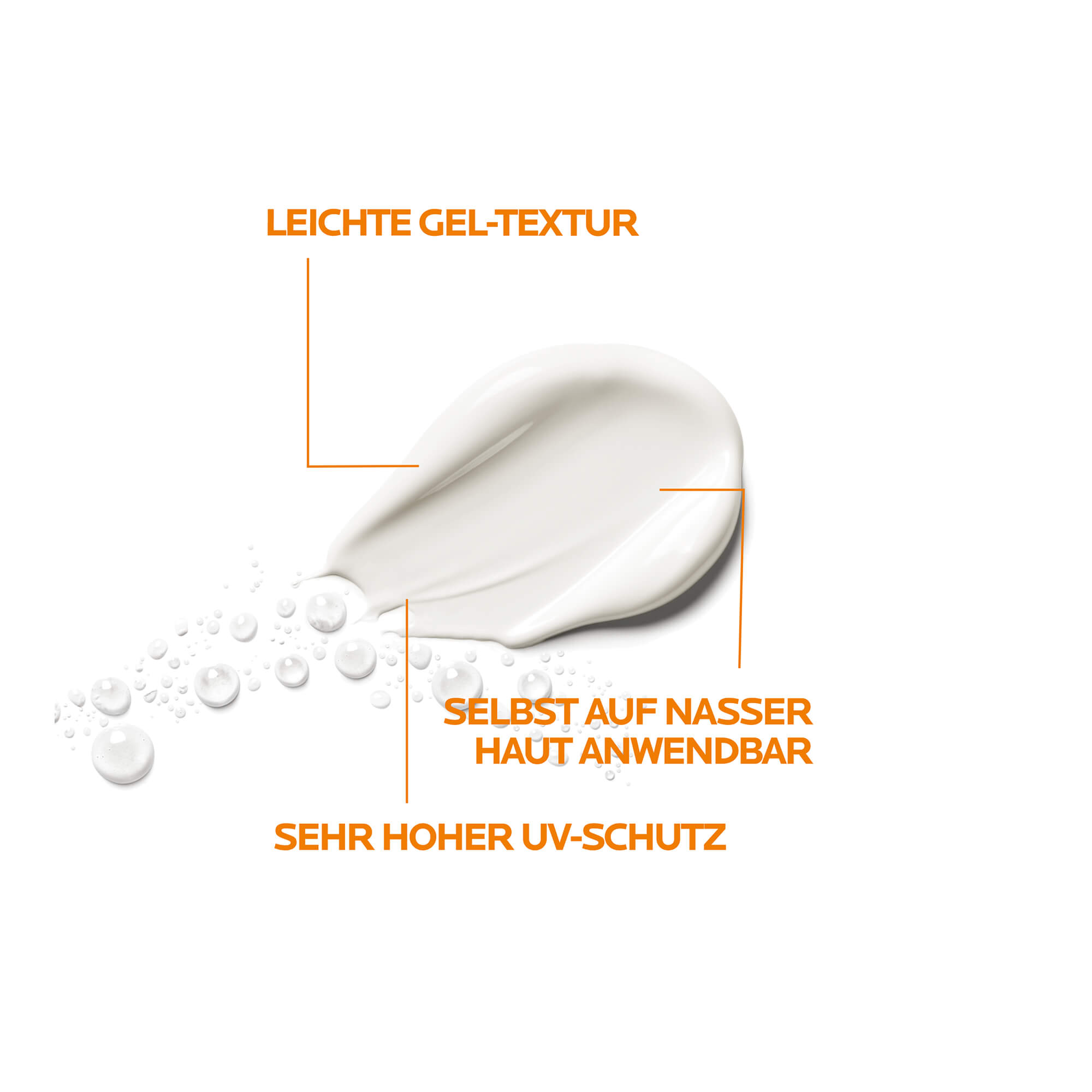 Roche-Posay Anthelios Wet Skin Sonnengel LSF 50+ Textur
