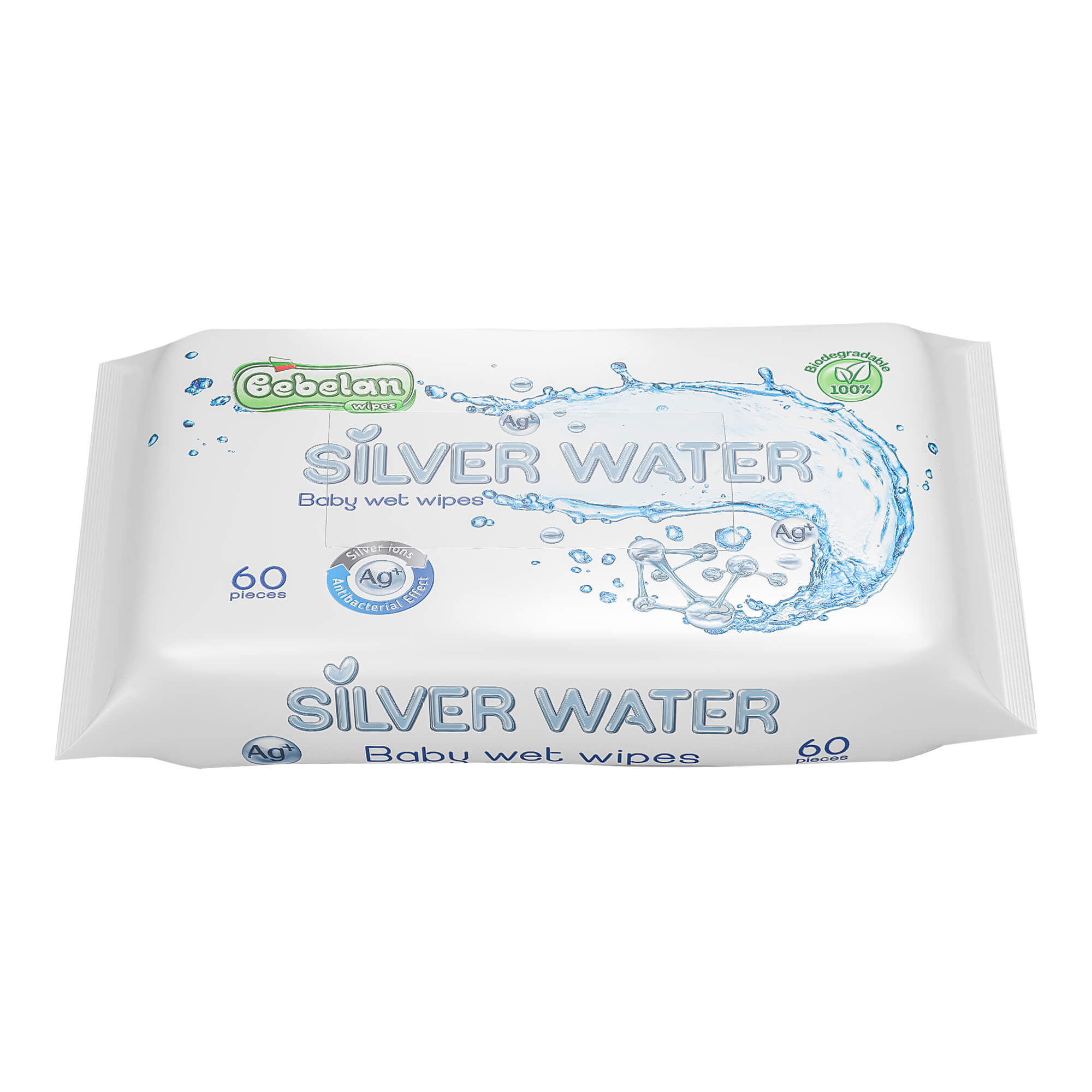 Feuchttücher aus 99,9 % Silber Wasser.