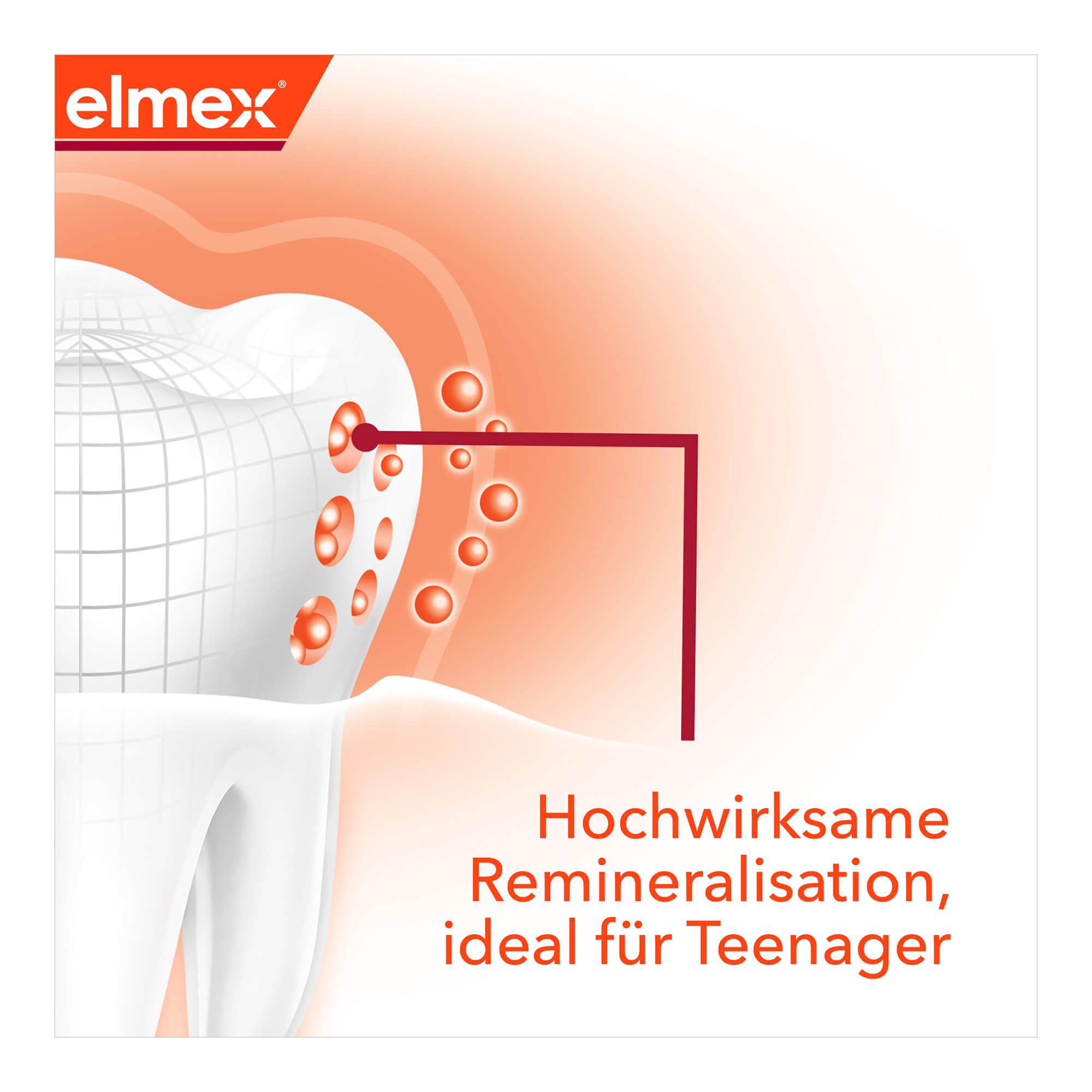 Grafik Elmex Zahnpasta Kariesschutz Professional + Zahnspange Hochwirksame Remineralisation, ideal für Teenager