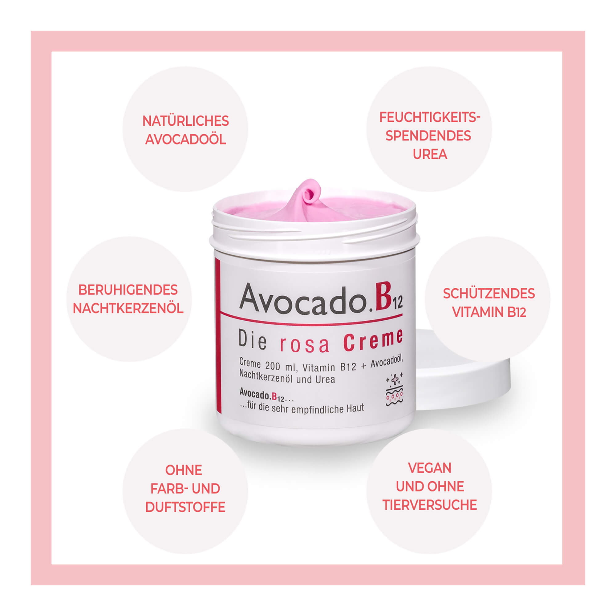 Avocado.B12 – die rosa Creme Eigenschaften